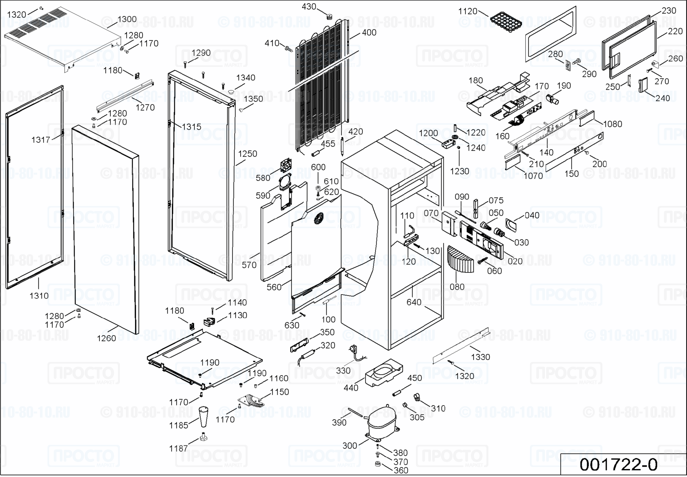 Взрыв-схема запчастей холодильника Liebherr KBcval 2544-22A