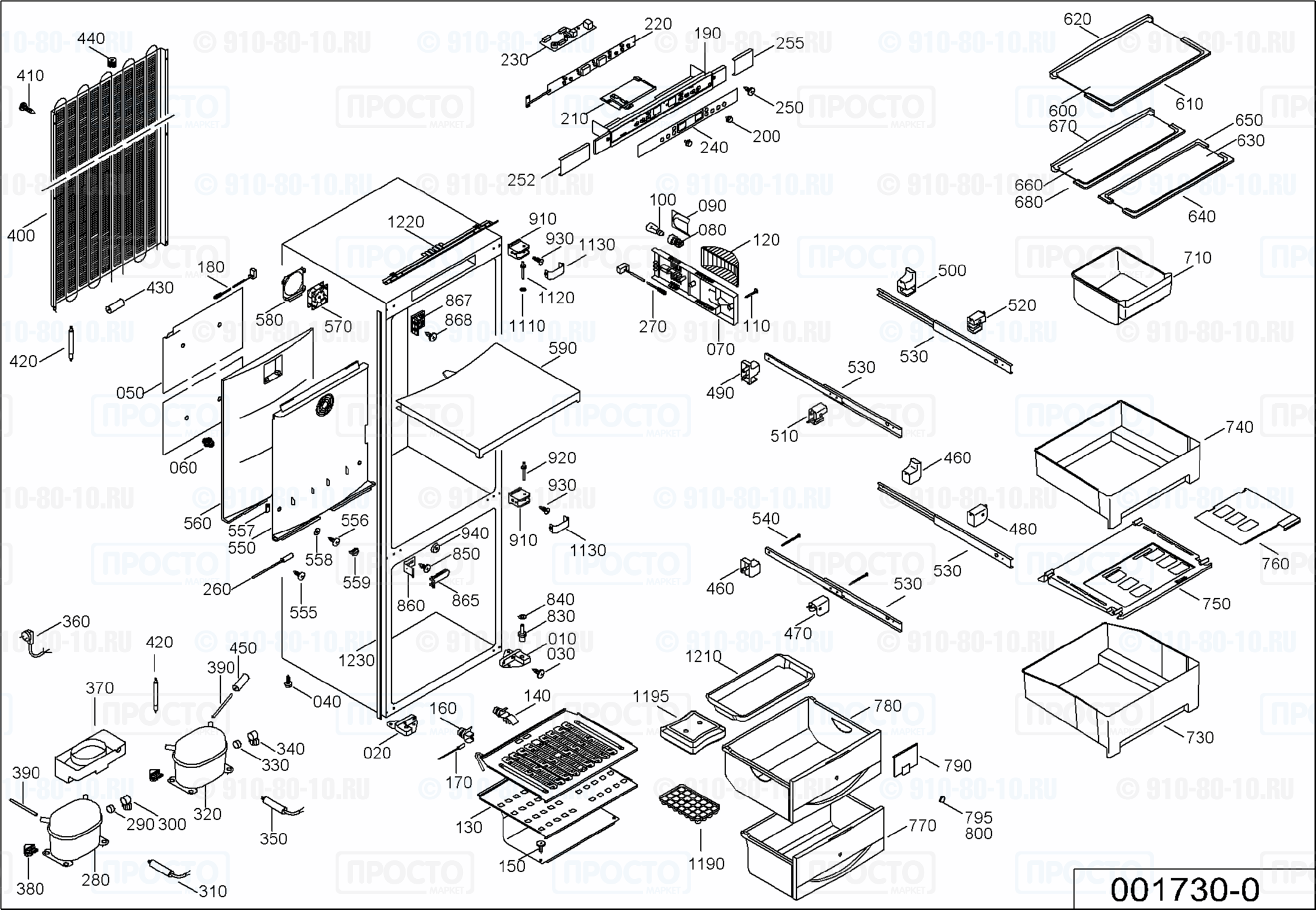 Взрыв-схема запчастей холодильника Liebherr KIKB 3146-23B