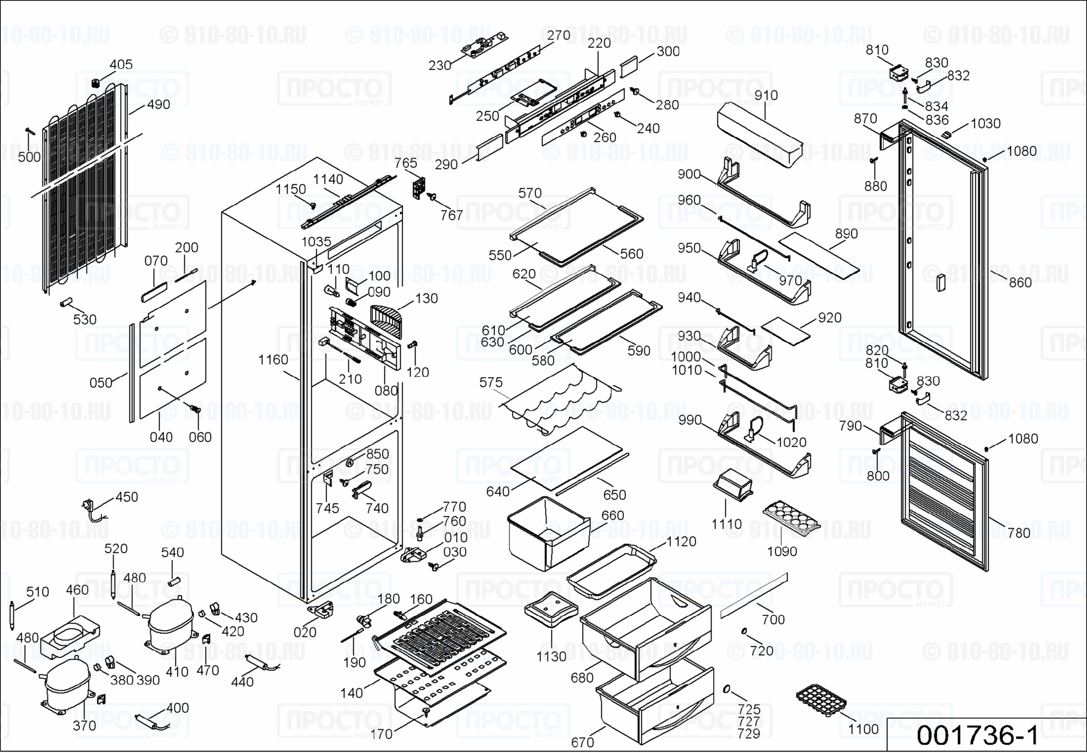 Взрыв-схема запчастей холодильника Liebherr KIKm 3046-24A
