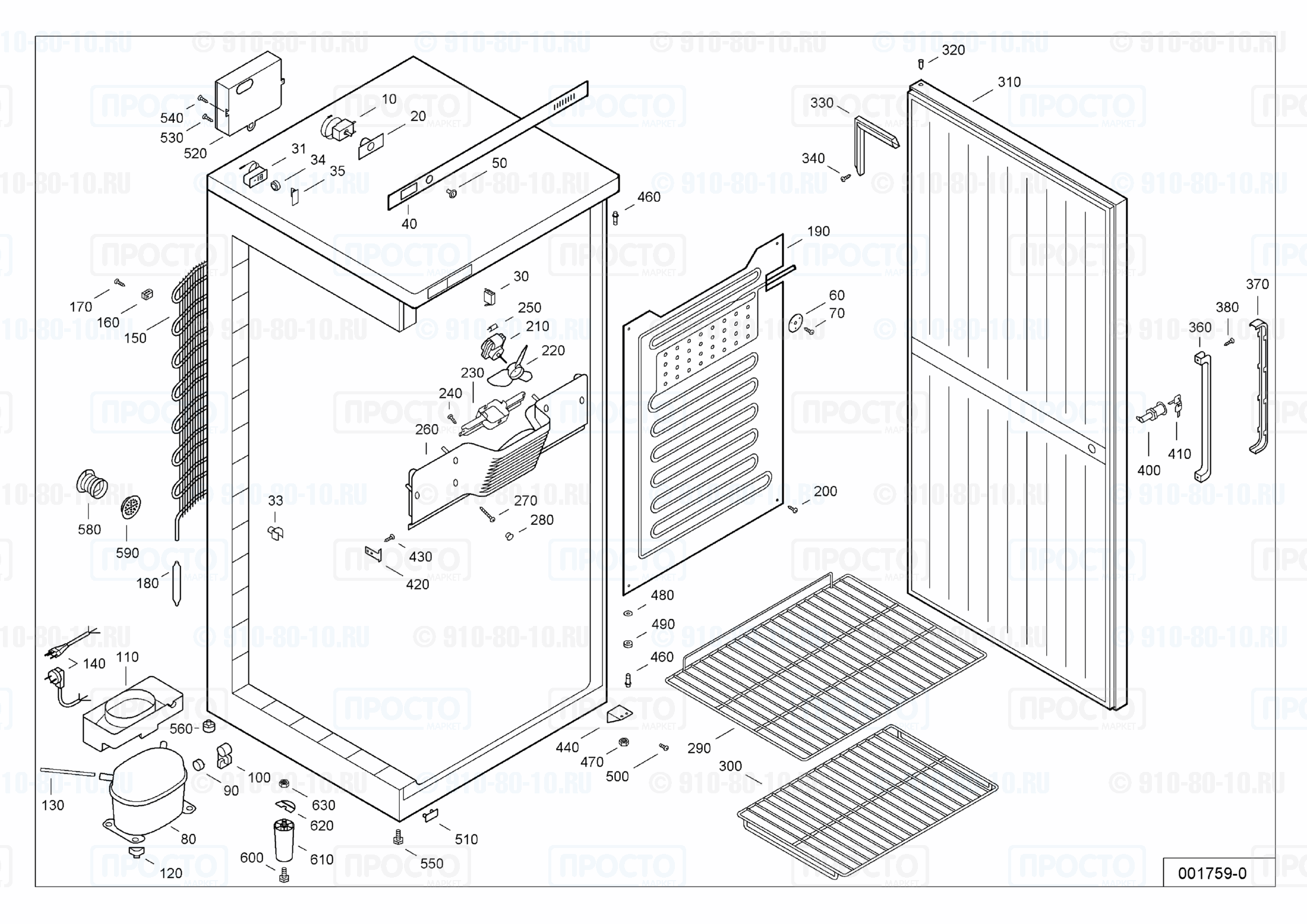 Взрыв-схема запчастей холодильника Liebherr UGK 5700-10