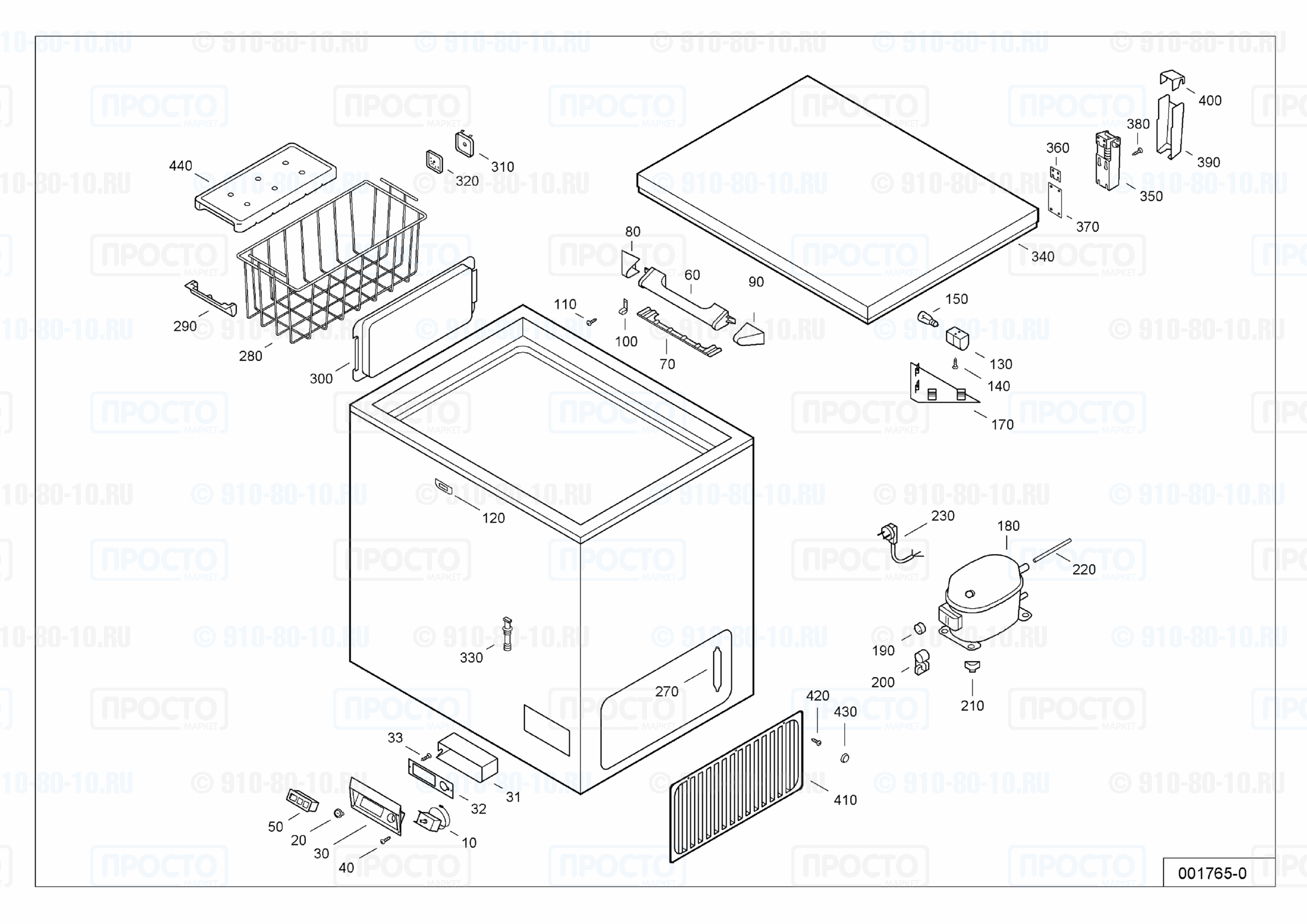 Взрыв-схема запчастей холодильника Liebherr GTS 2282-21A