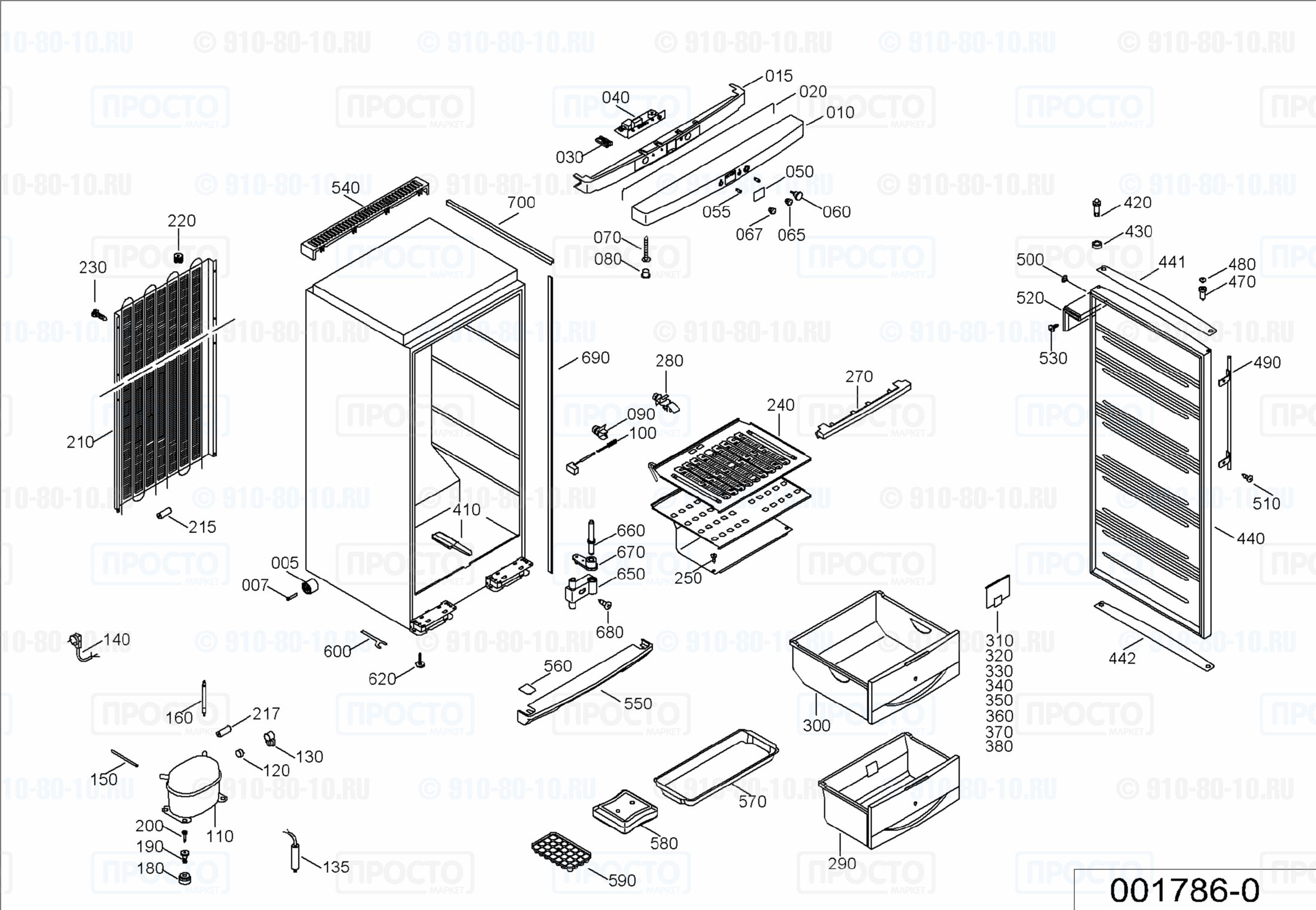 Взрыв-схема запчастей холодильника Liebherr GSDes 3113-27