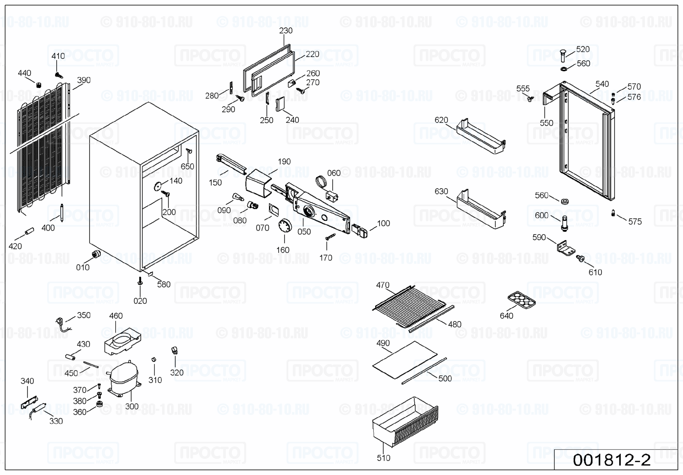 Взрыв-схема запчастей холодильника Liebherr KTS 1412-24D