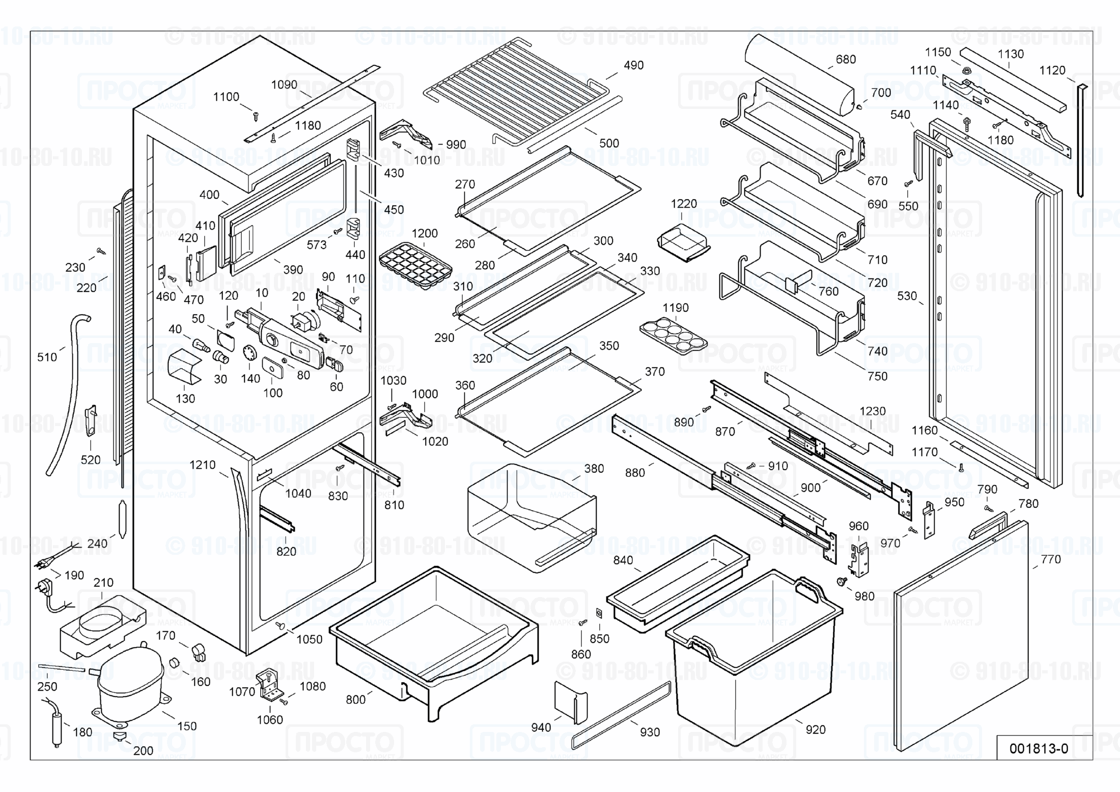 Взрыв-схема запчастей холодильника Liebherr KIV 3244-20A