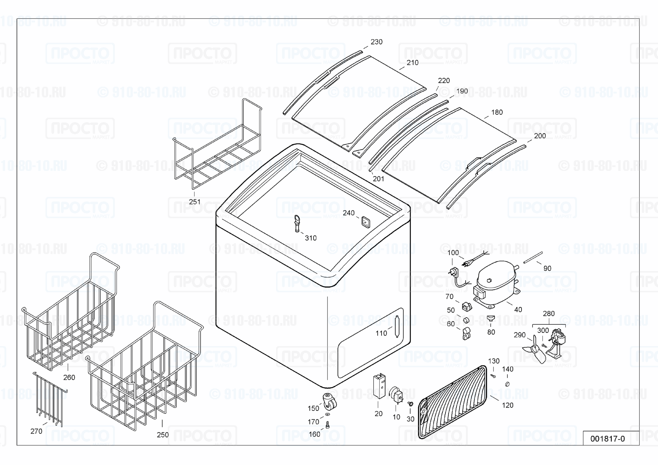 Взрыв-схема запчастей холодильника Liebherr GTI 3703-13