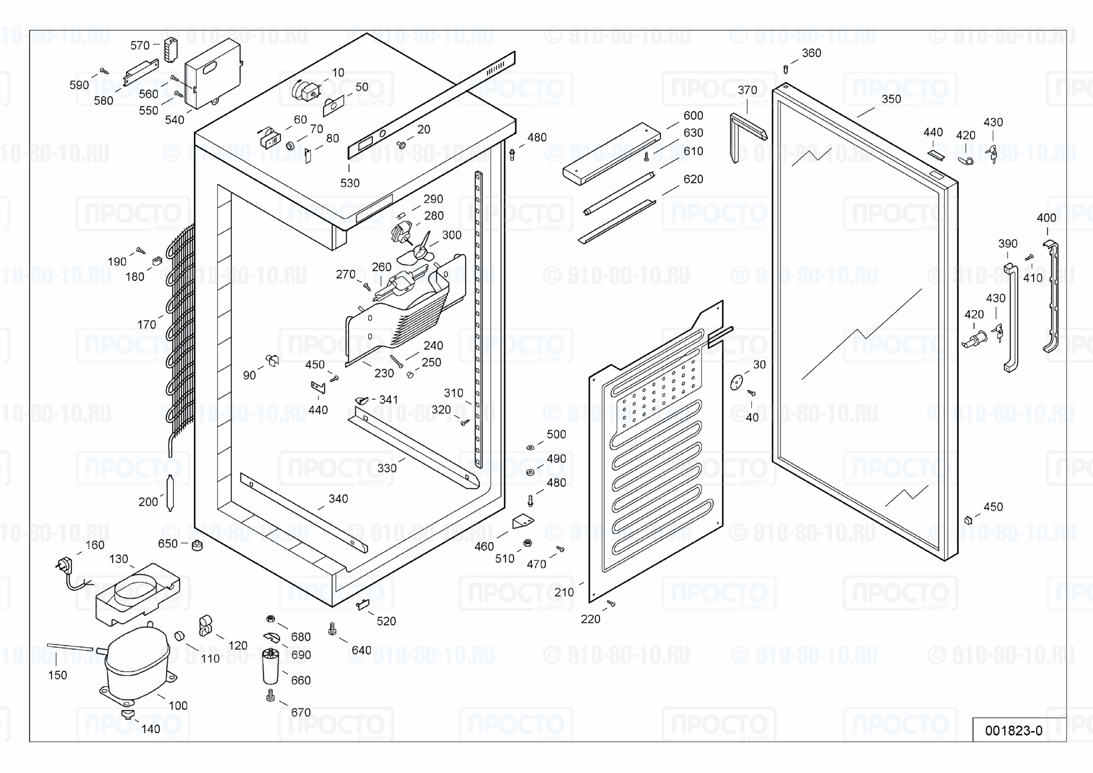 Взрыв-схема запчастей холодильника Liebherr BKv 4002-12