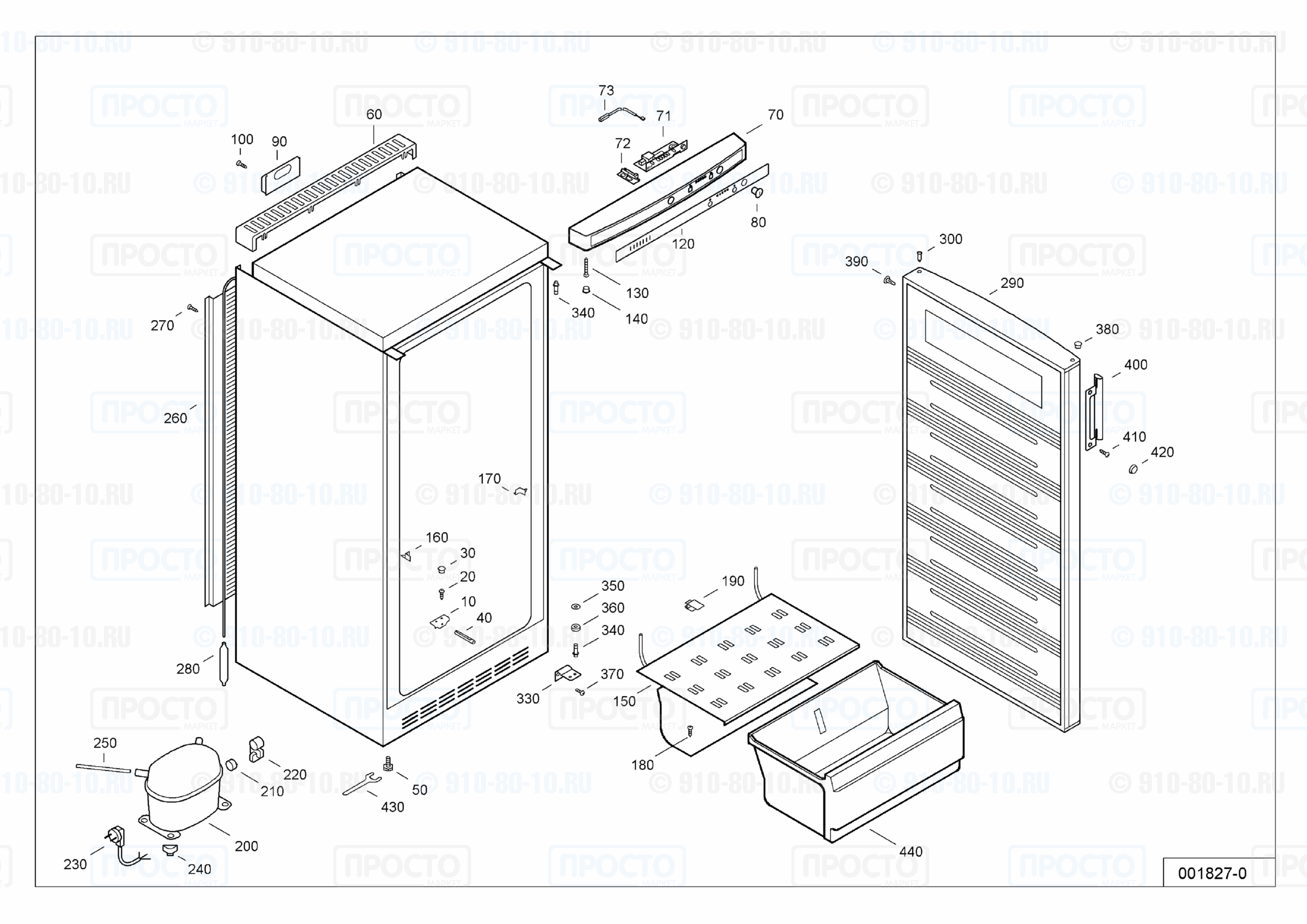 Взрыв-схема запчастей холодильника Liebherr GS 2300-21C