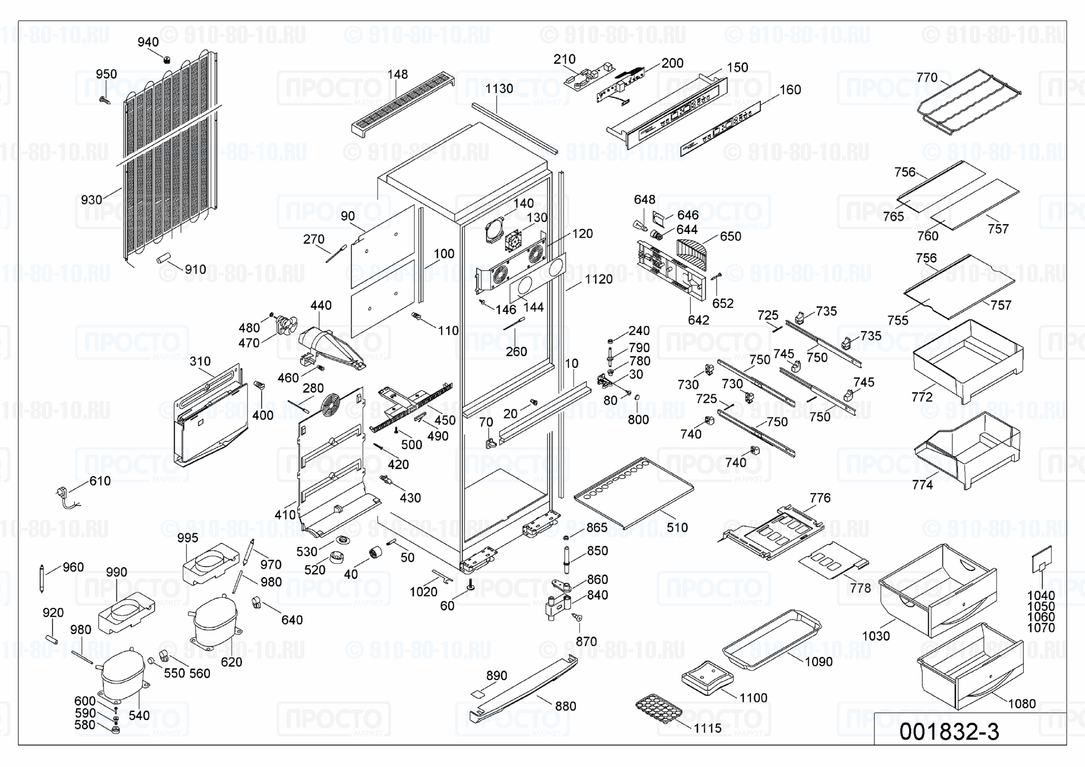 Взрыв-схема запчастей холодильника Liebherr BGNDes 2946-27A