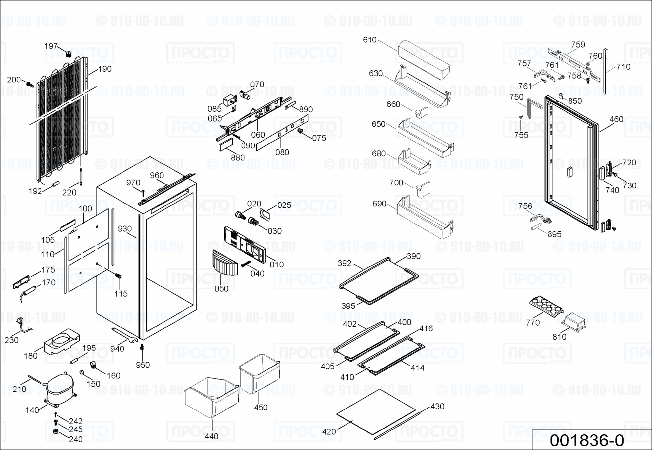 Взрыв-схема холодильника Liebherr KI 1730-24