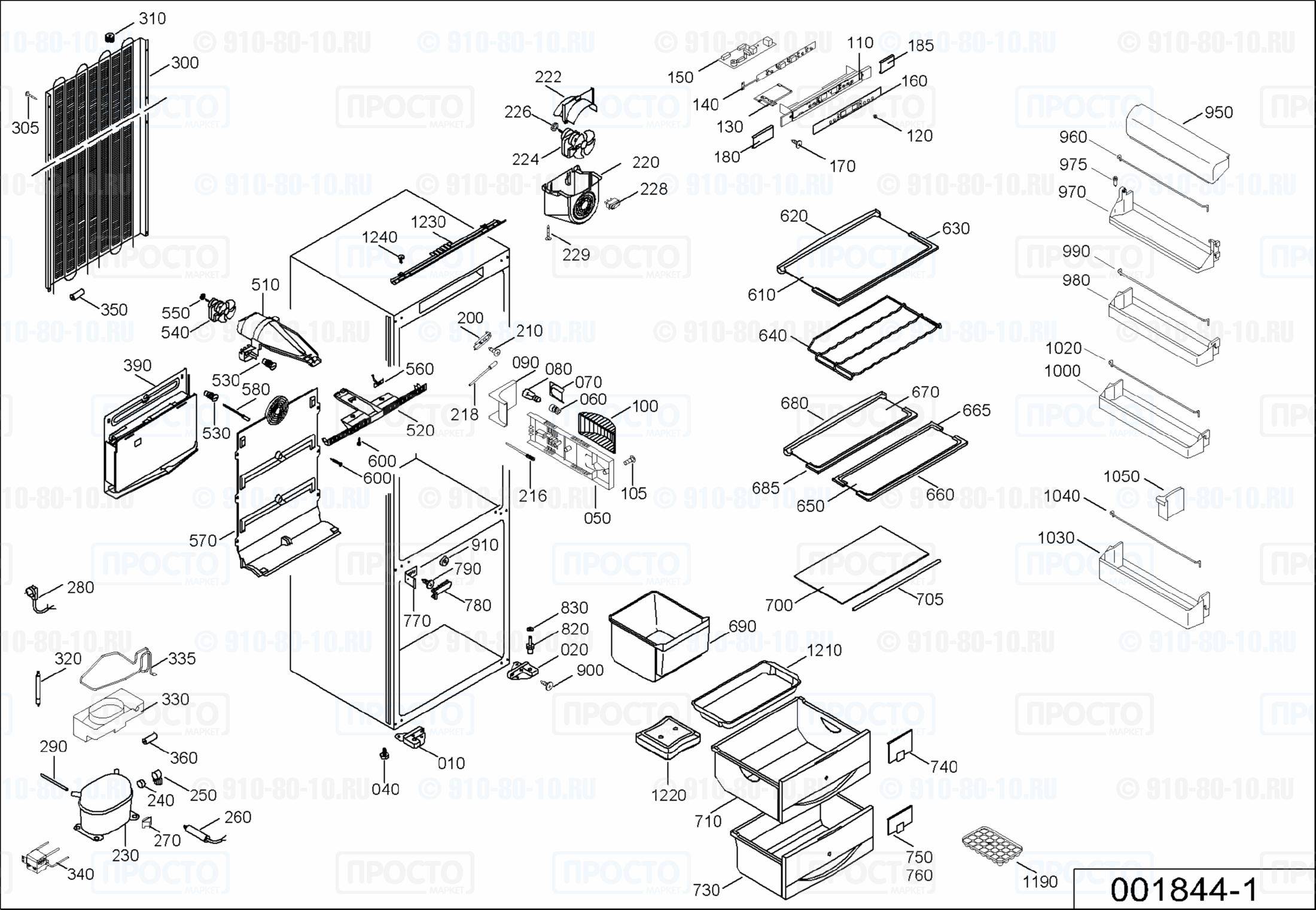 Взрыв-схема запчастей холодильника Liebherr KIKNv 3046-23F