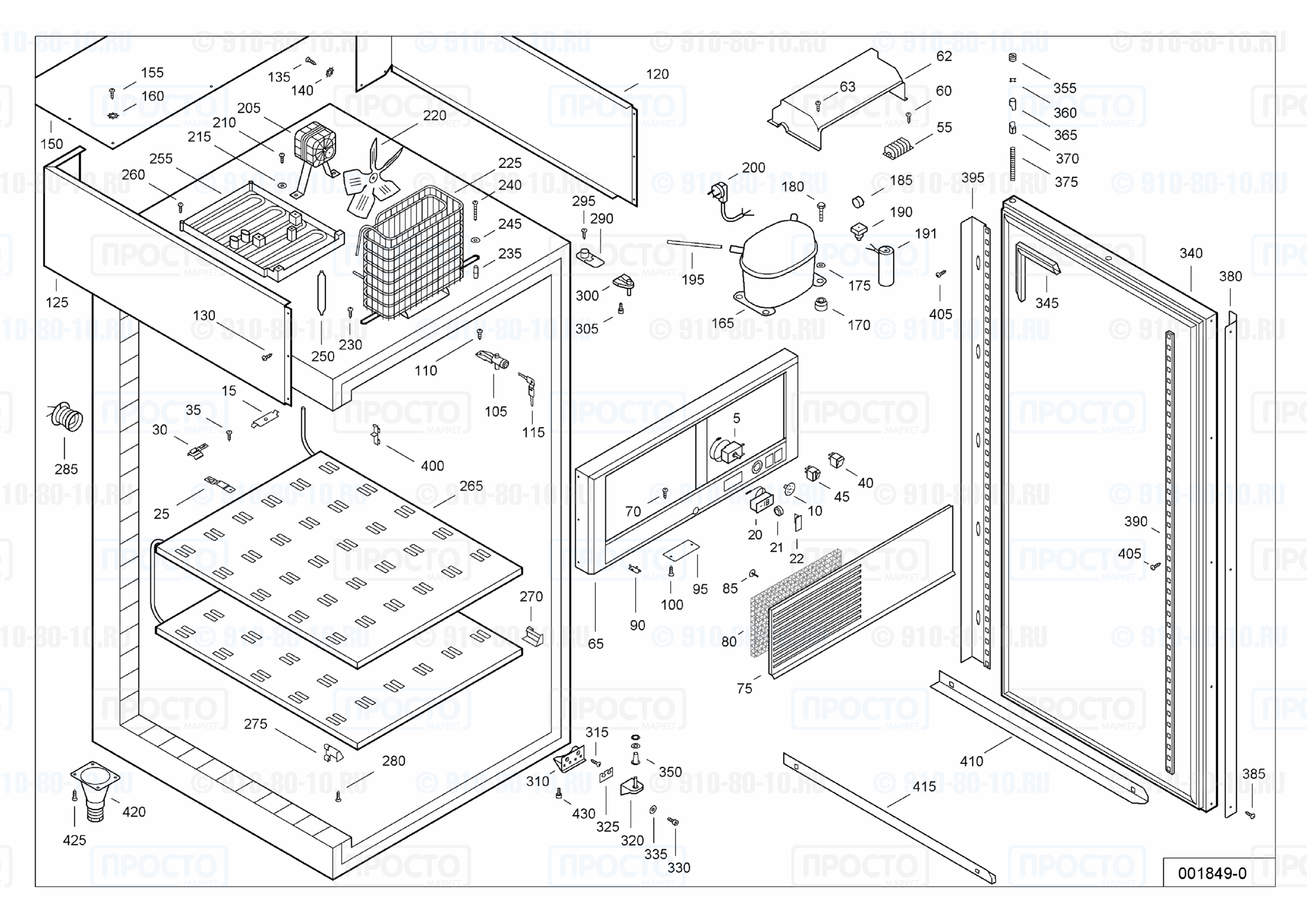 Взрыв-схема запчастей холодильника Liebherr BGS 7410-10B