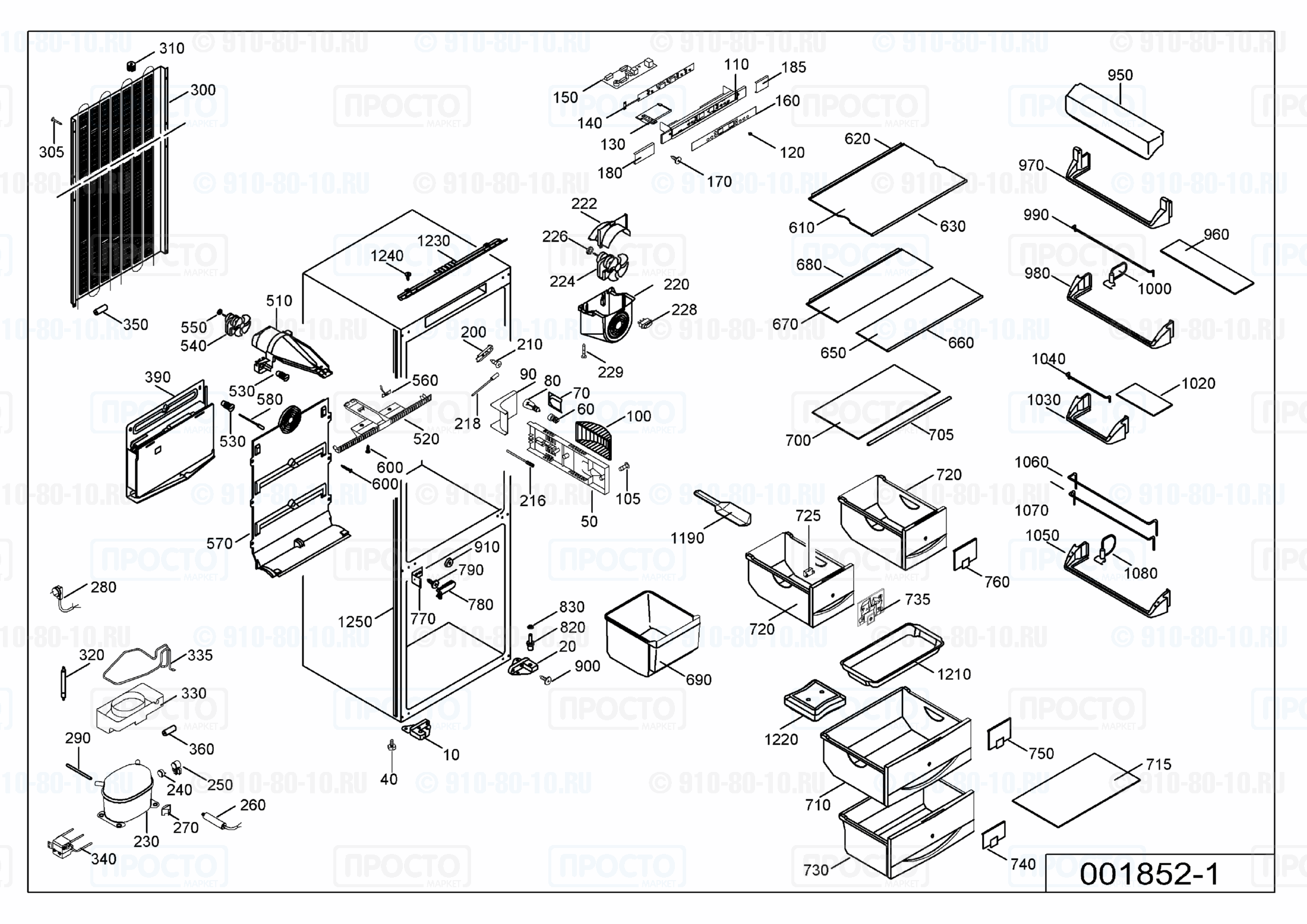 Взрыв-схема запчастей холодильника Liebherr KIKNv 3056-23D
