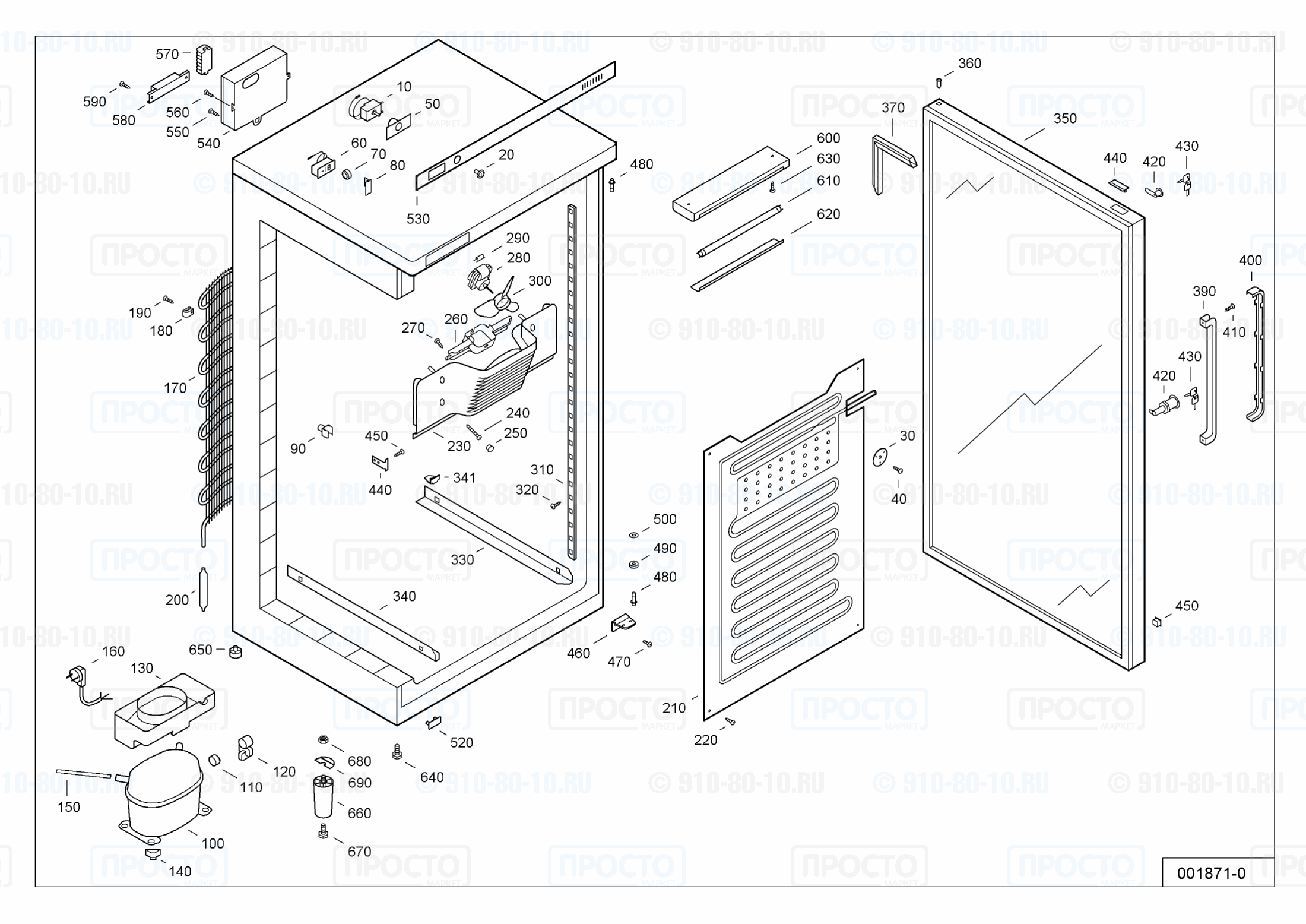 Взрыв-схема запчастей холодильника Liebherr BKv 4002-12A