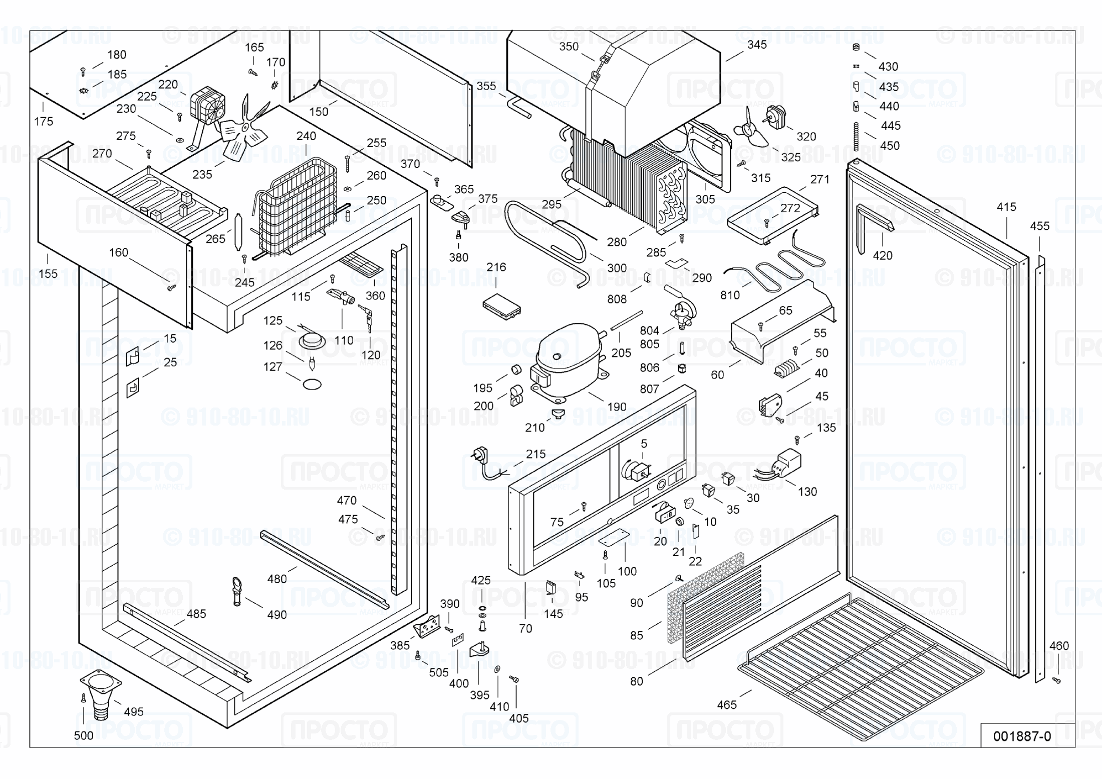 Взрыв-схема запчастей холодильника Liebherr GKS 5520-10C