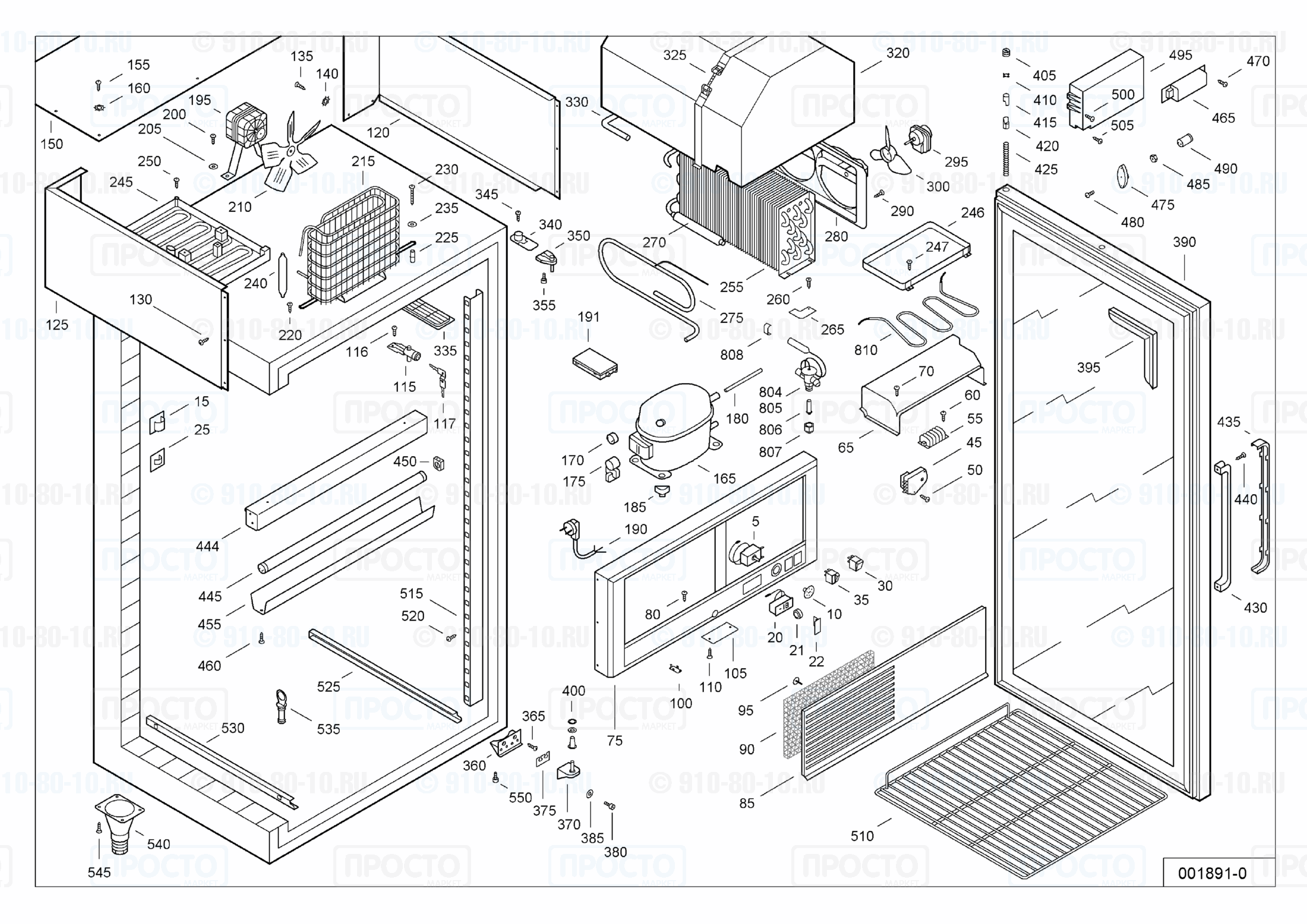 Взрыв-схема запчастей холодильника Liebherr GKS 5522-10C