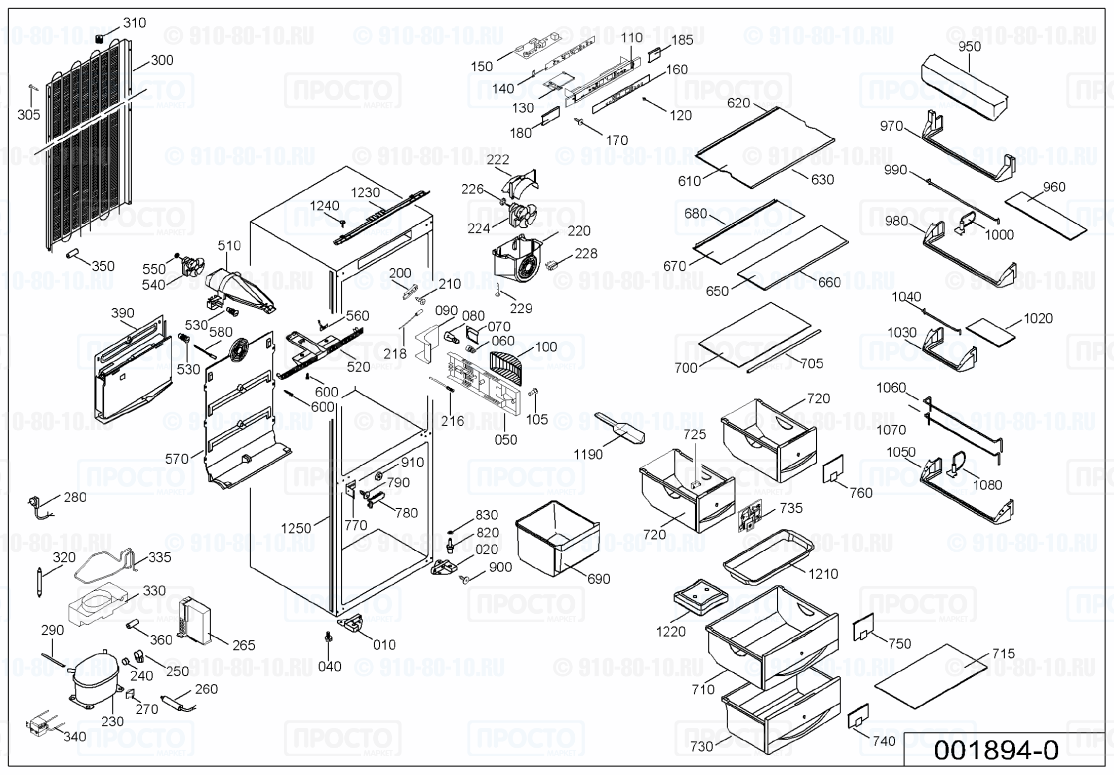 Взрыв-схема запчастей холодильника Liebherr KIKNv 3056-23