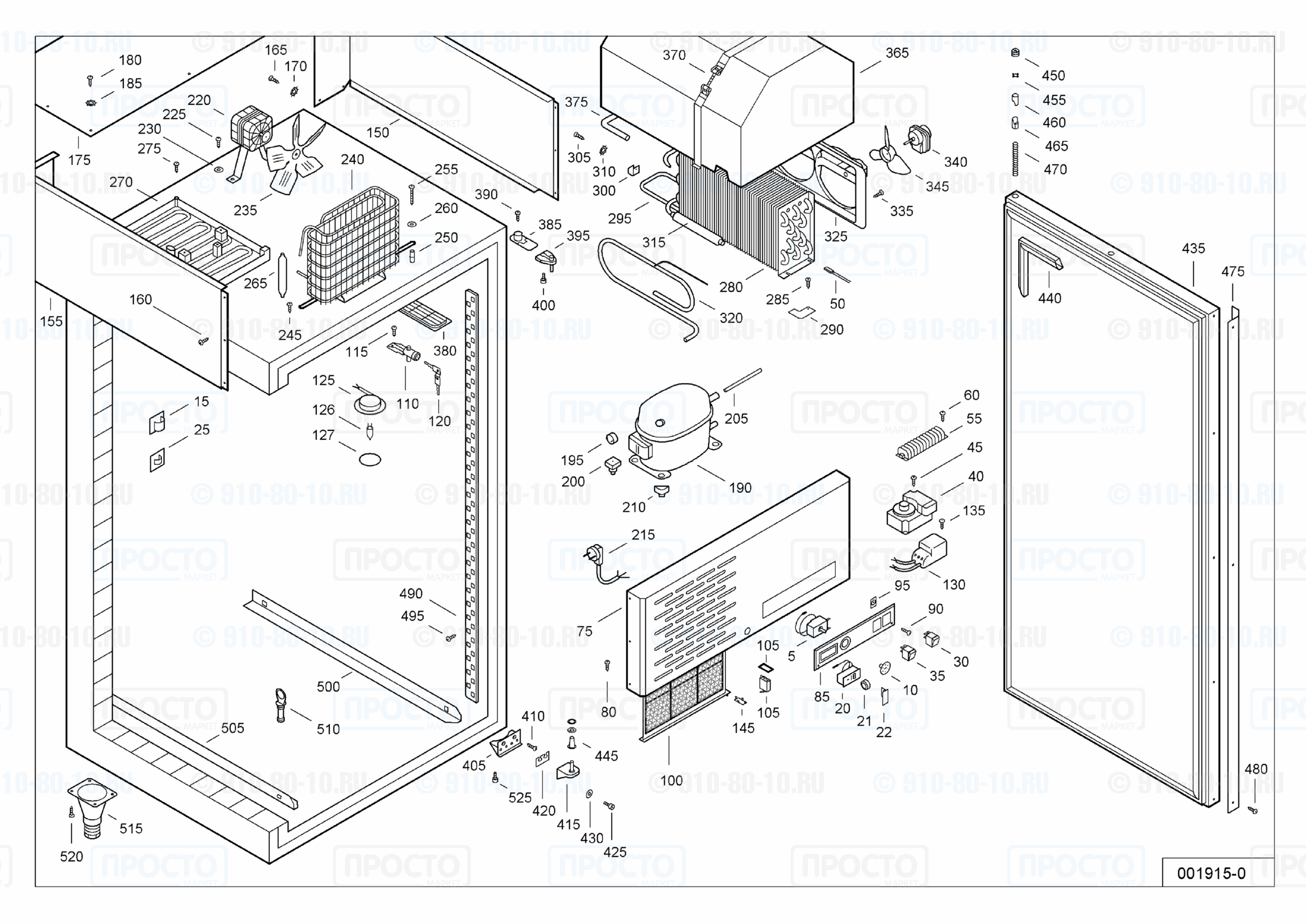 Взрыв-схема запчастей холодильника Liebherr GKS 8470-10A