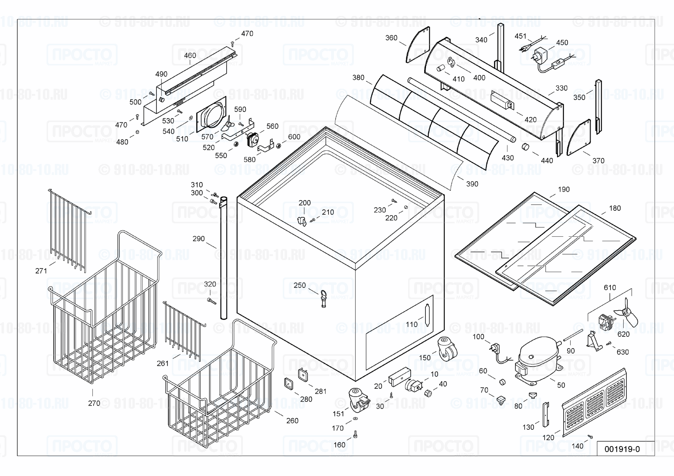 Взрыв-схема запчастей холодильника Liebherr FTI 2902-12B