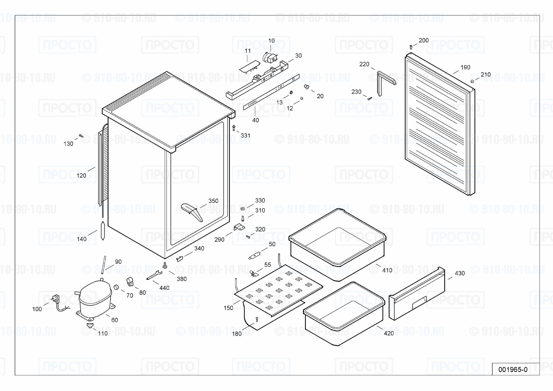 Взрыв-схема запчастей холодильника Liebherr GS 1301-25