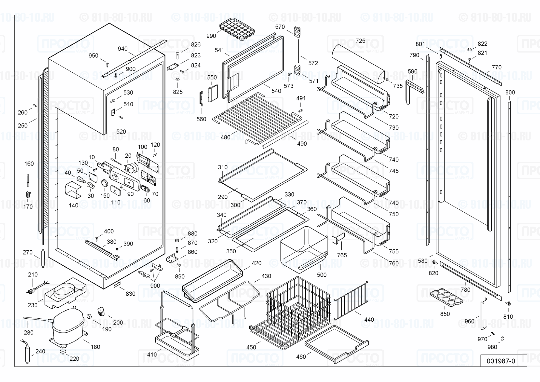 Взрыв-схема запчастей холодильника Liebherr KE 3074-24B