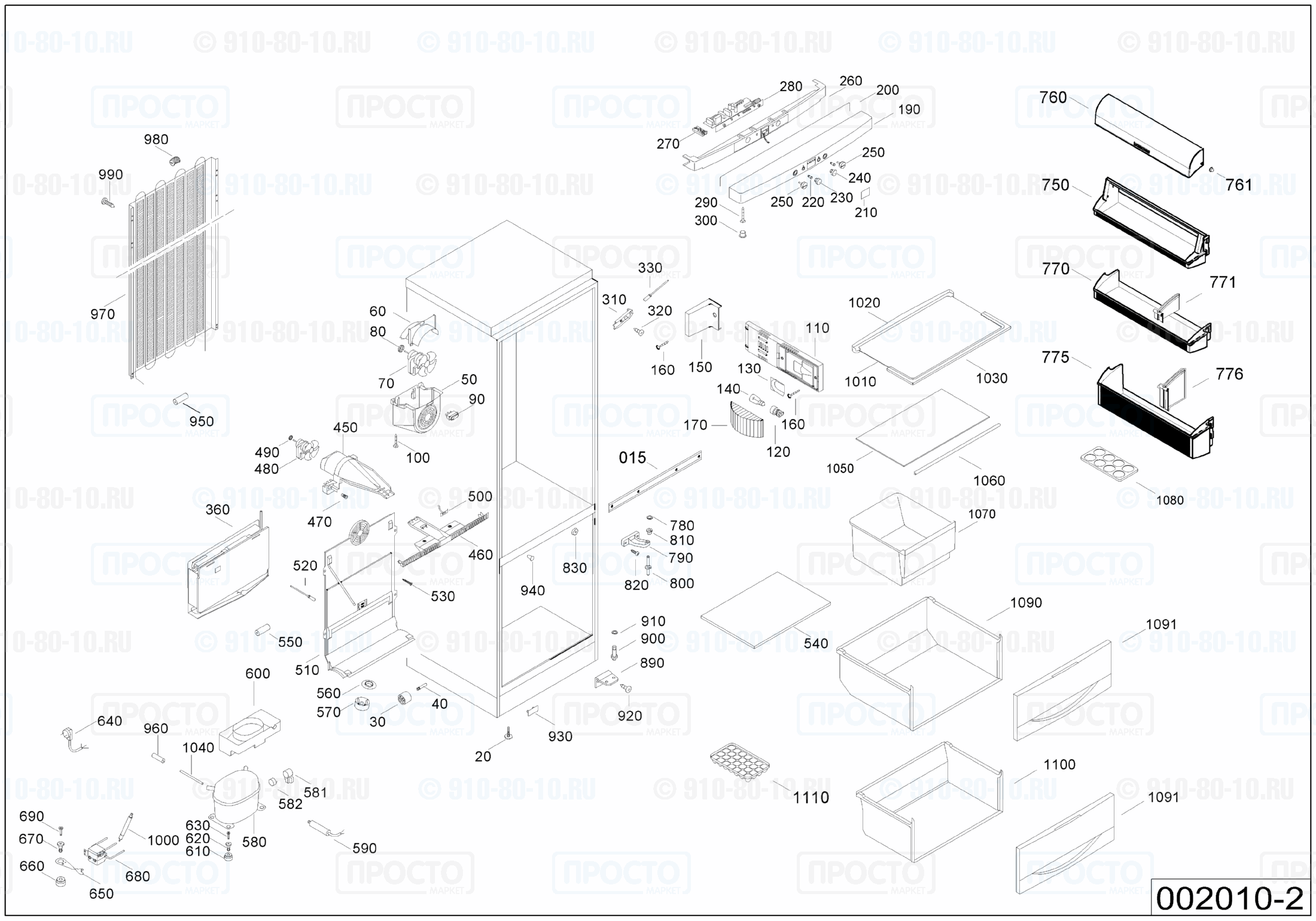 Взрыв-схема холодильника Liebherr CN 3013-20A