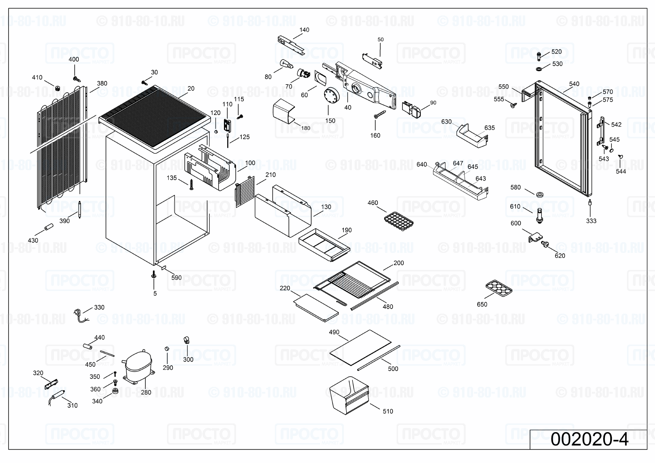 Взрыв-схема запчастей холодильника Liebherr TX 1021-21B