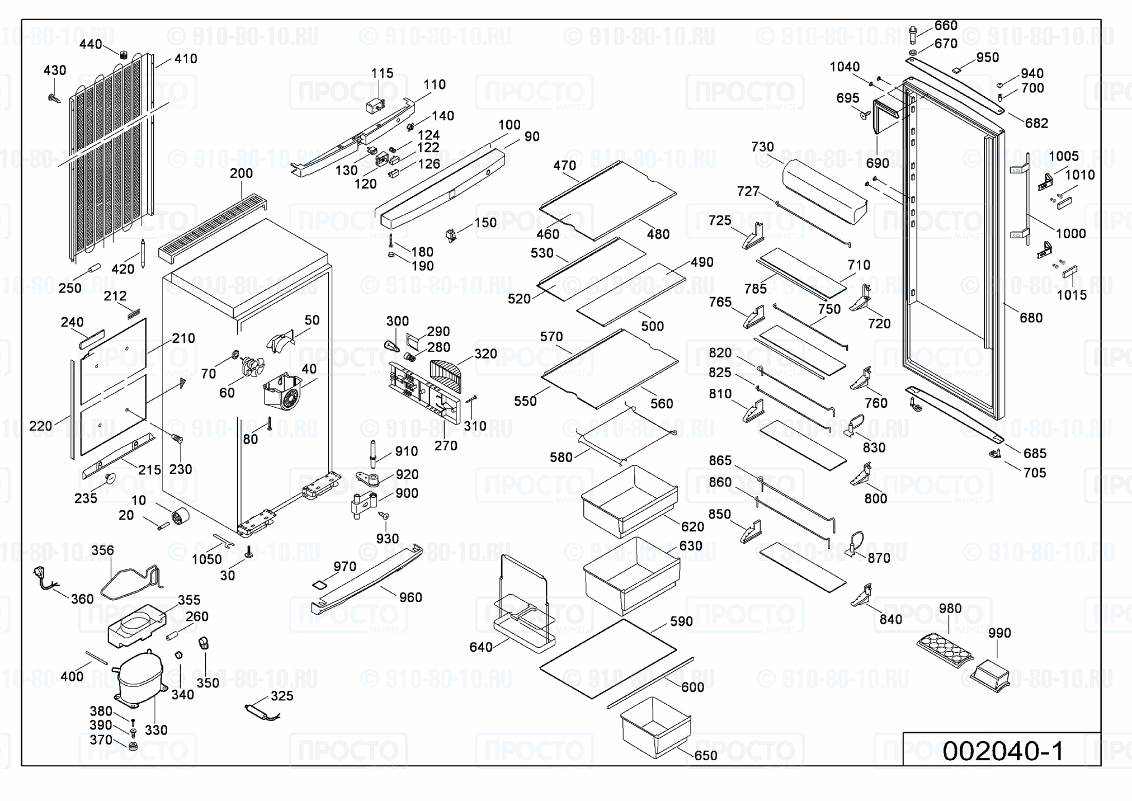 Взрыв-схема запчастей холодильника Liebherr KSves 3660-28B