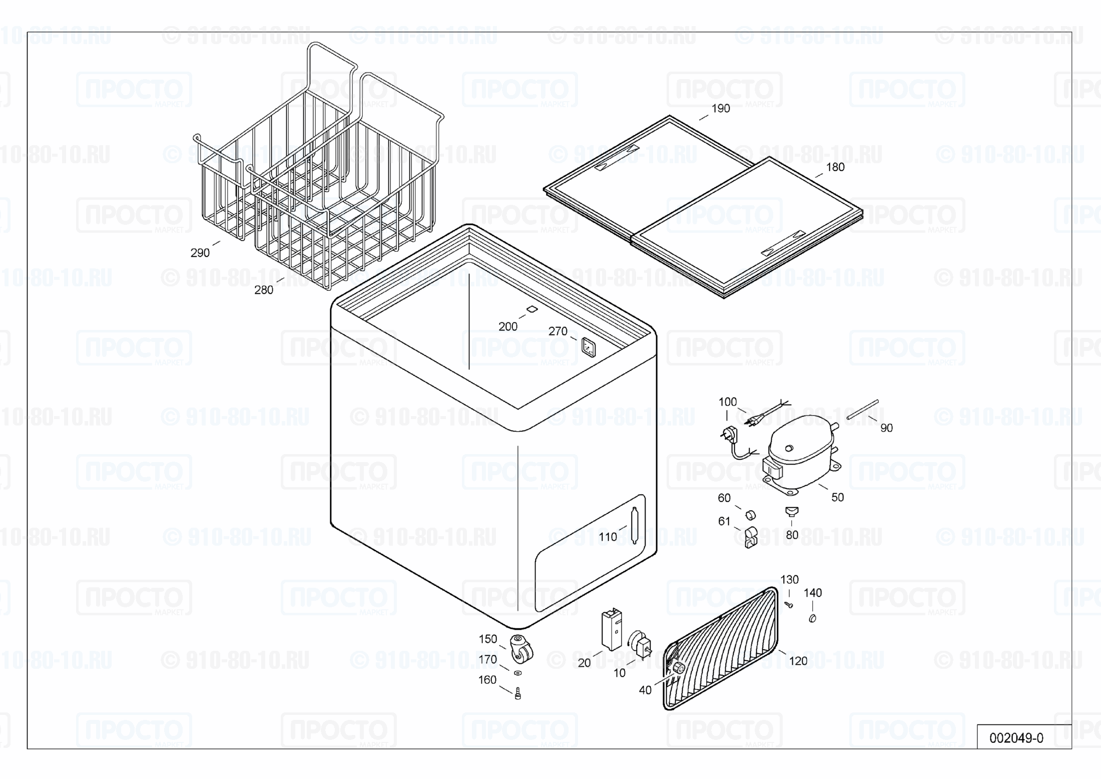 Взрыв-схема запчастей холодильника Liebherr GTE 4300-13