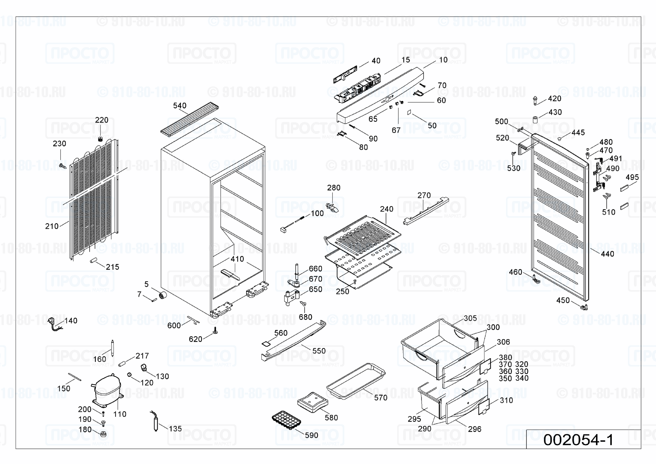Взрыв-схема запчастей холодильника Liebherr G 2413-20D