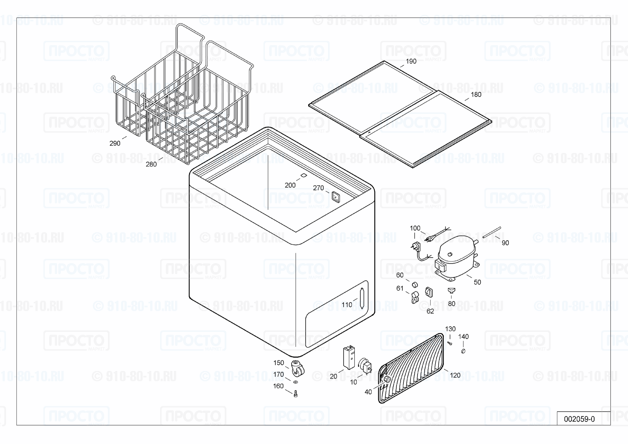 Взрыв-схема запчастей холодильника Liebherr GTE 3702-13