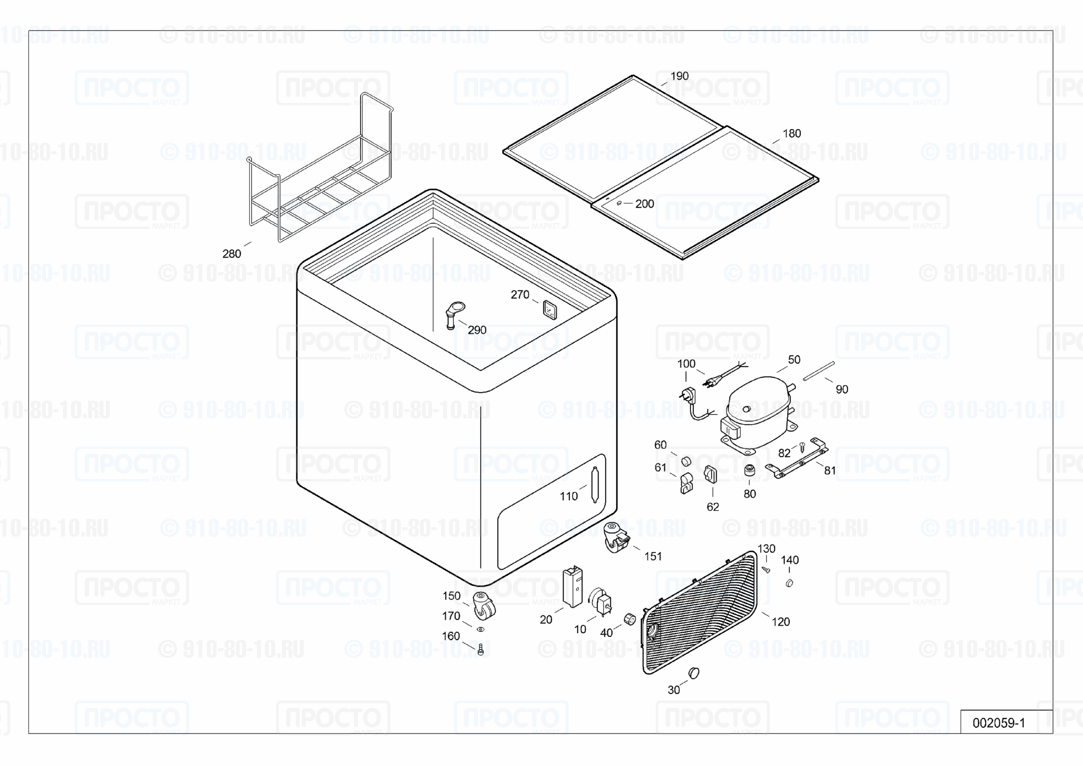 Взрыв-схема запчастей холодильника Liebherr GTE 4302-20