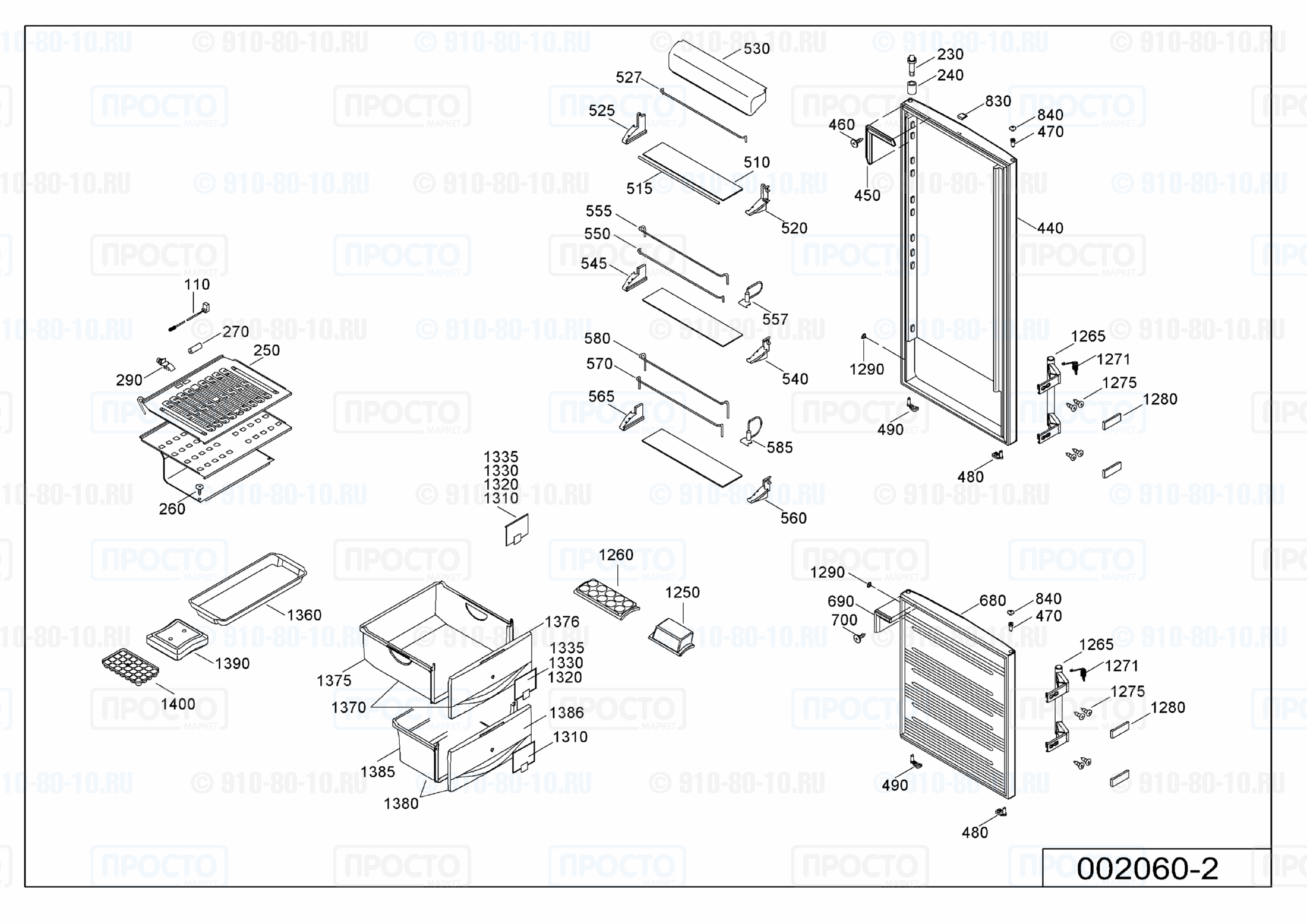 Взрыв-схема холодильника Liebherr CB 4056-20E
