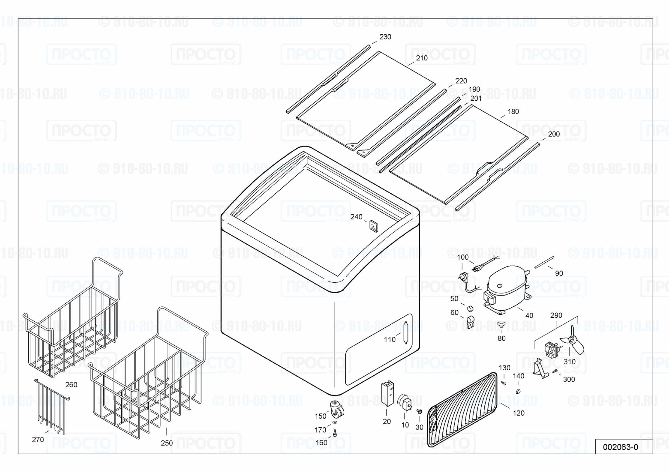 Взрыв-схема запчастей холодильника Liebherr GTI 4302-13A