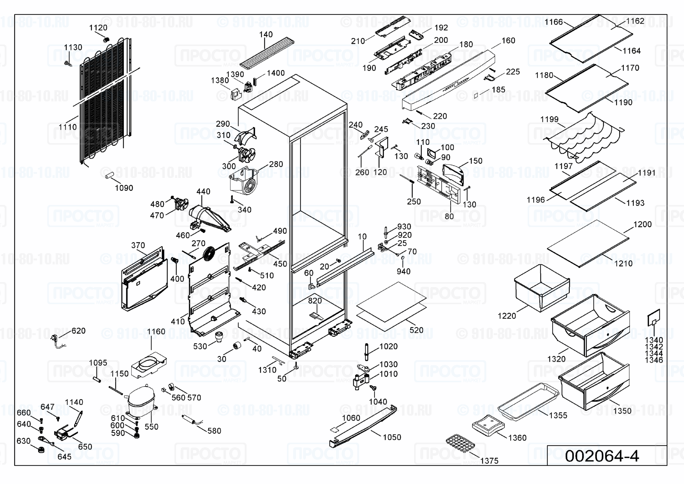 Взрыв-схема запчастей холодильника Liebherr CN 3866-10