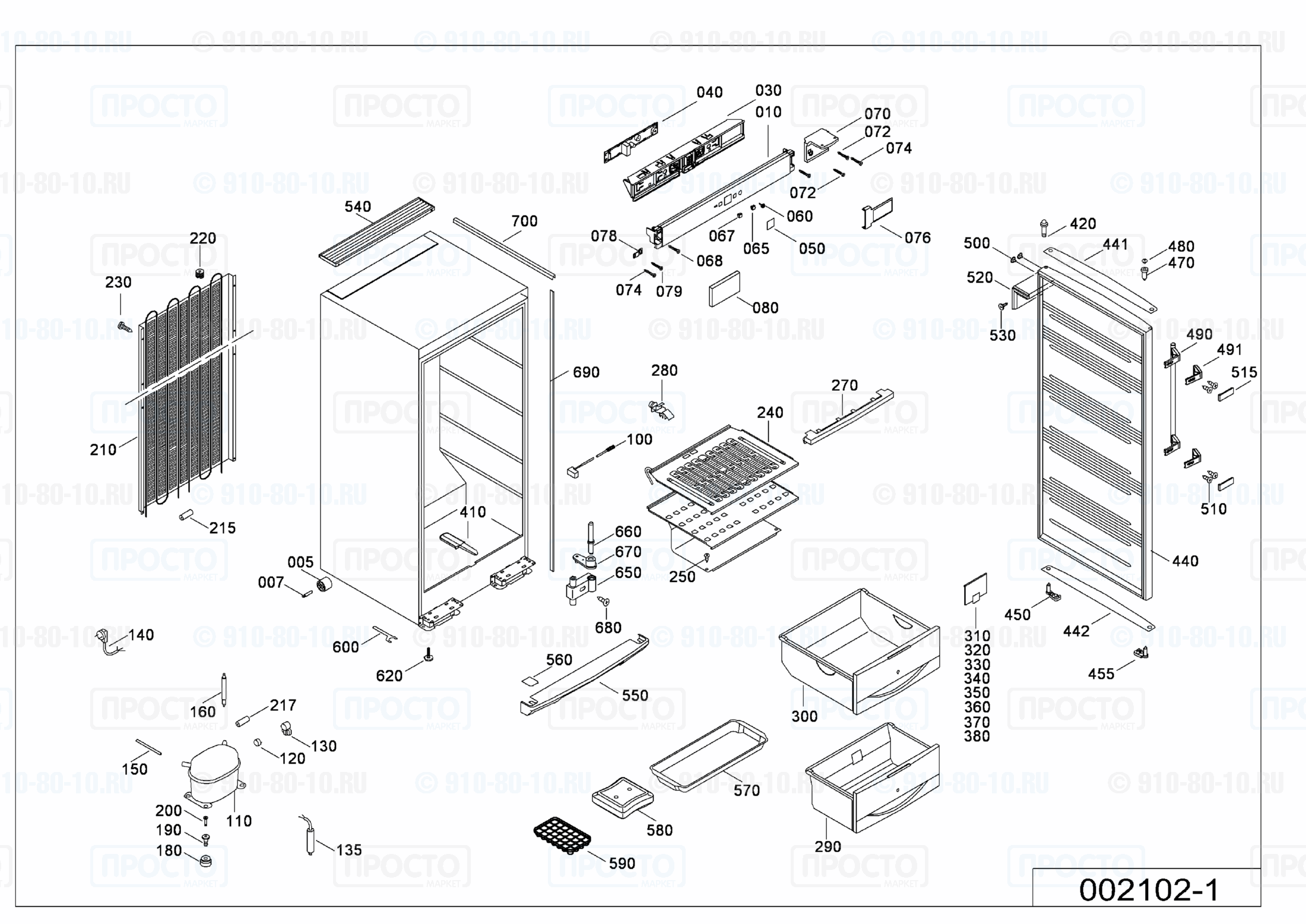 Взрыв-схема запчастей холодильника Liebherr Ges 2723-20