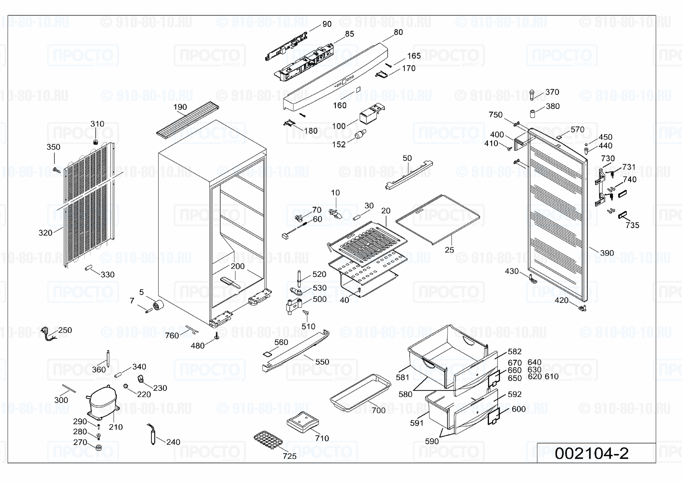 Взрыв-схема запчастей холодильника Liebherr GSS 3156-20B