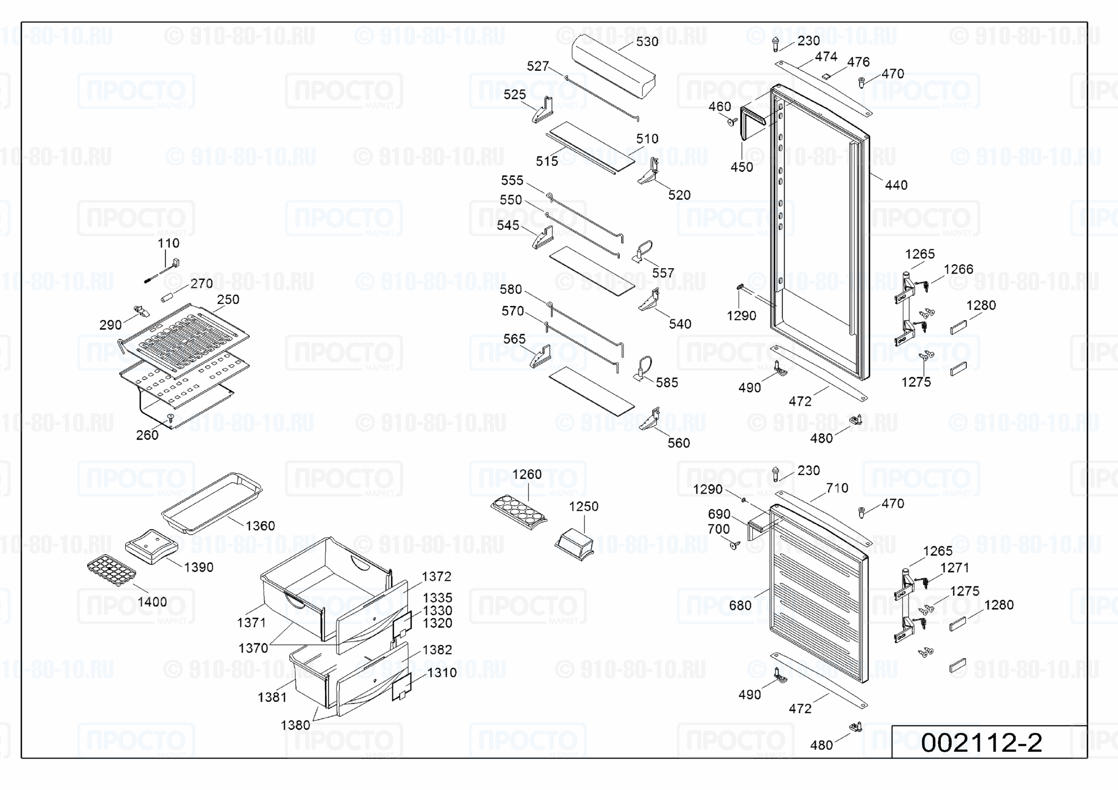 Взрыв-схема холодильника Liebherr CBes 4056-20C