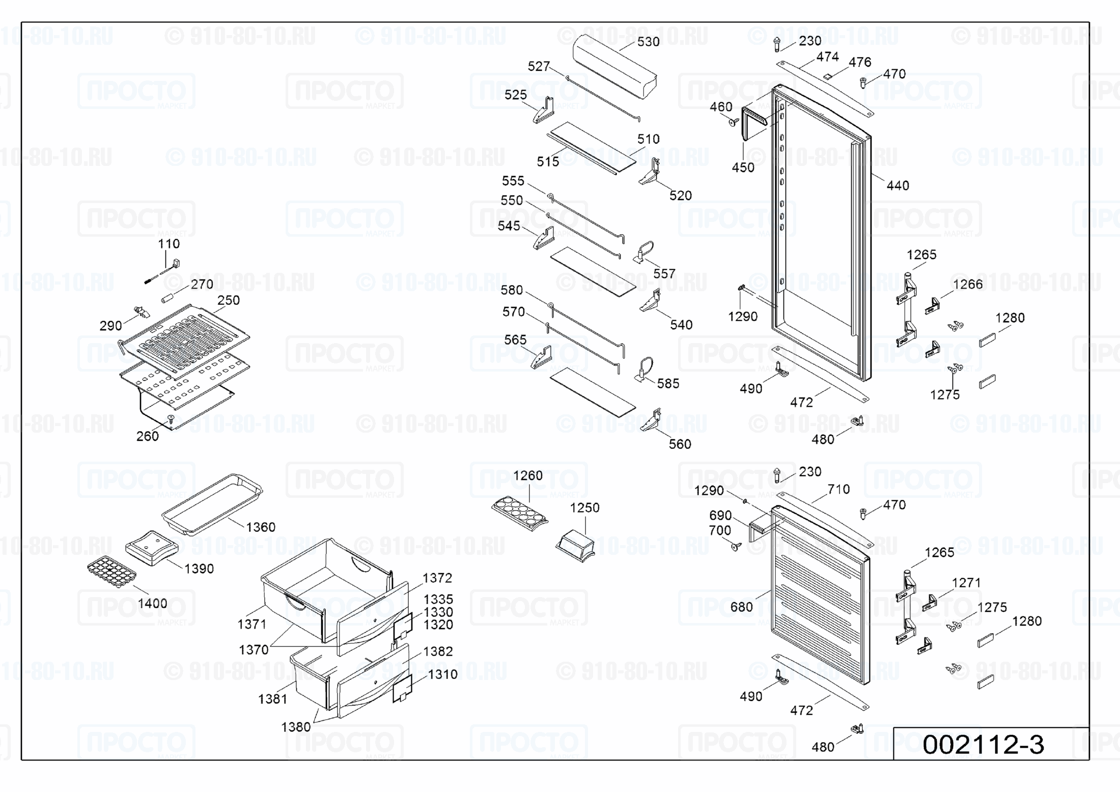 Взрыв-схема холодильника Liebherr CBes 4056-20D