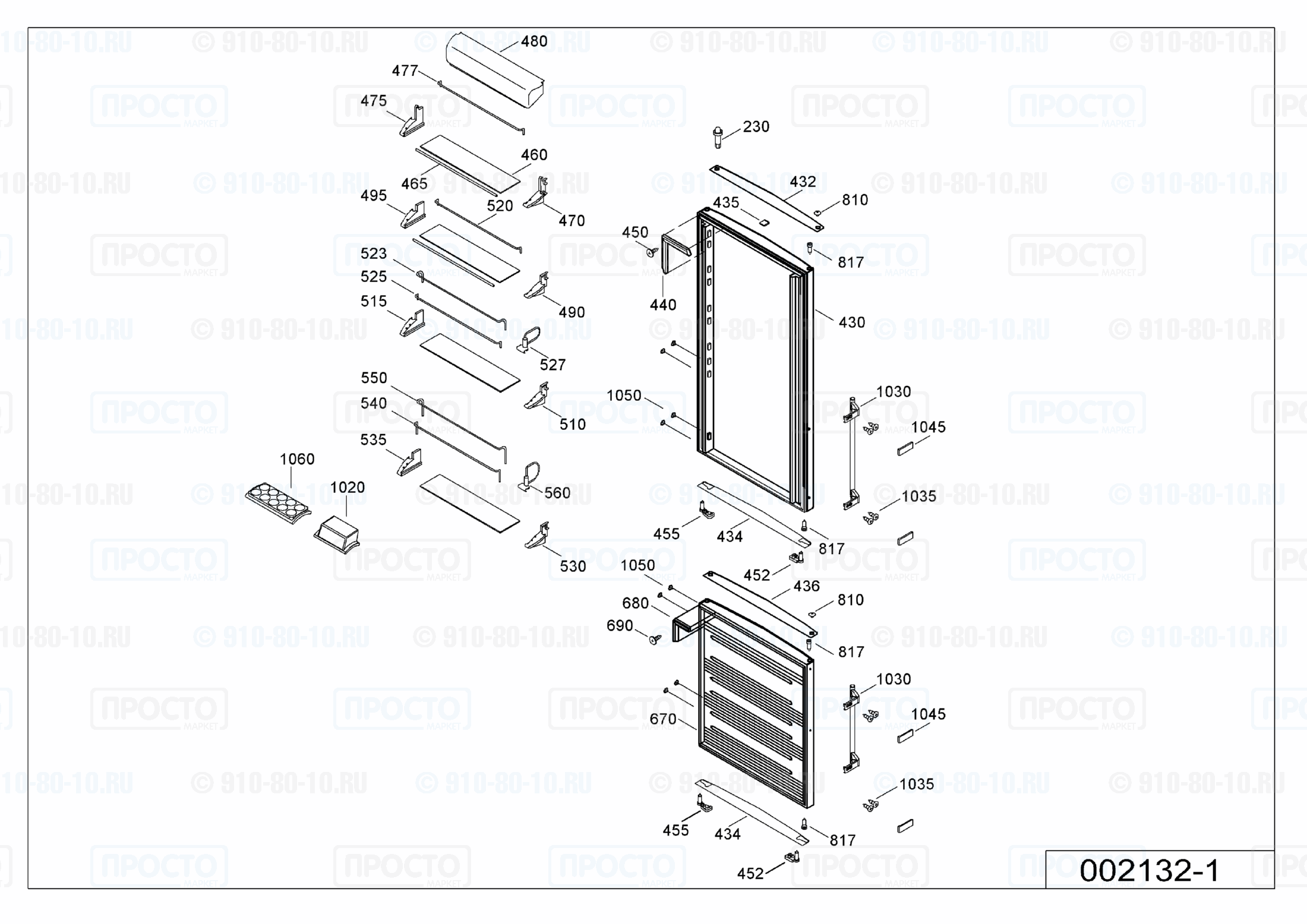 Взрыв-схема холодильника Liebherr Ces 4056-20A