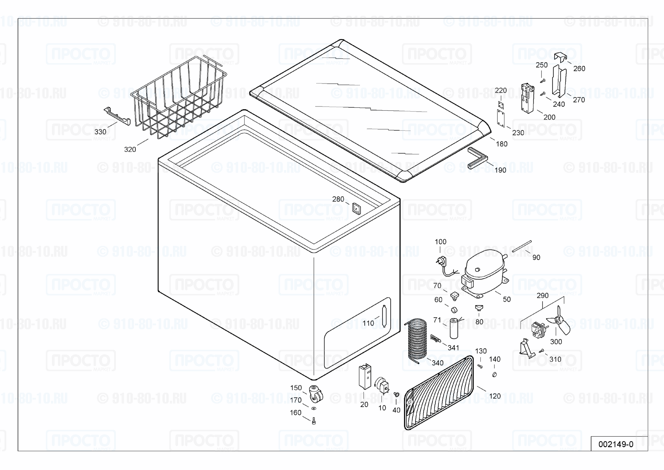 Взрыв-схема запчастей холодильника Liebherr GTE 3604-16