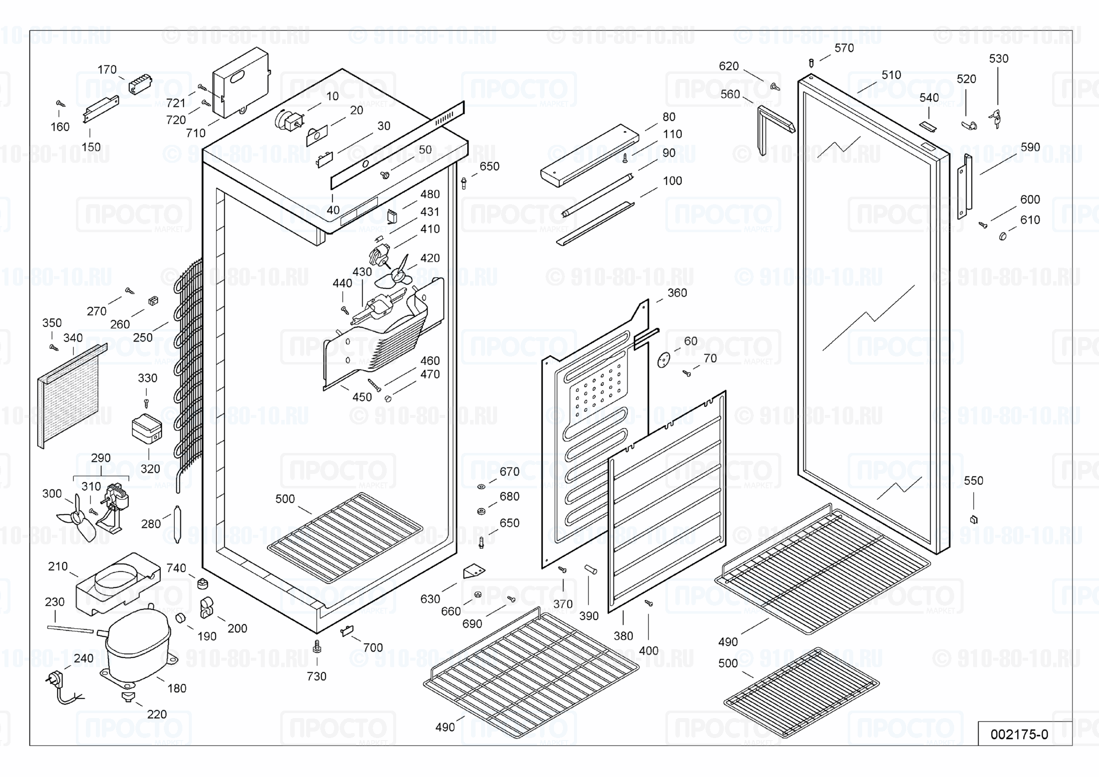 Взрыв-схема запчастей холодильника Liebherr UKS 3502-10D