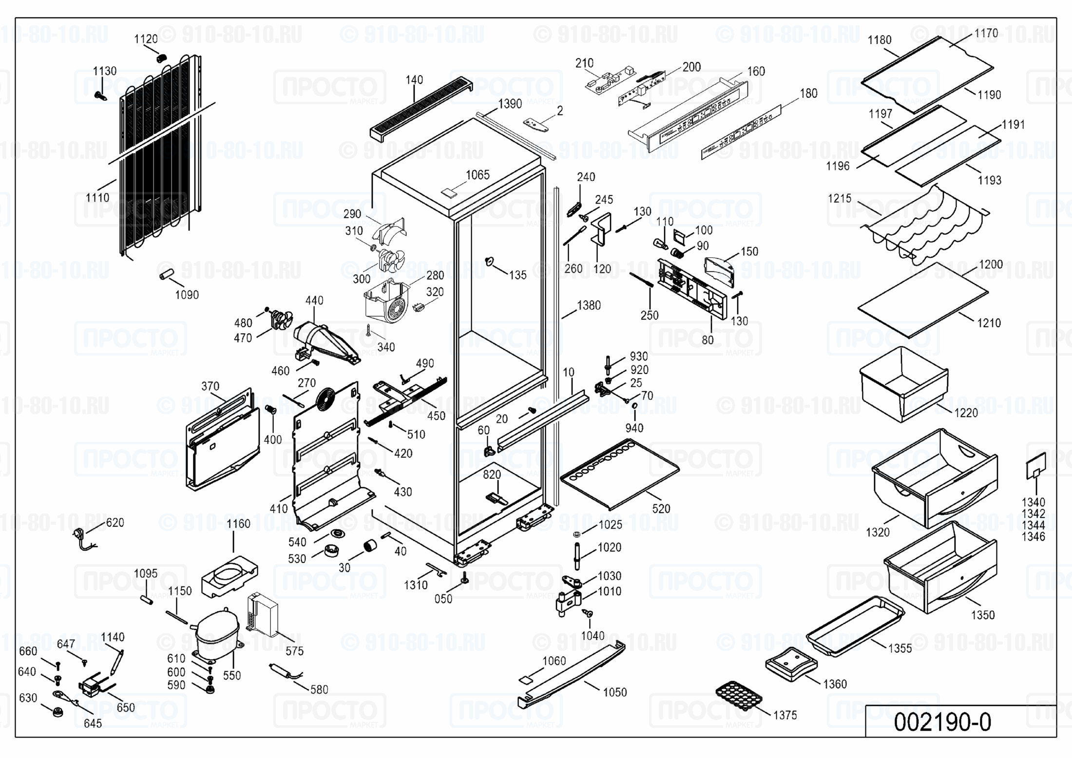 Взрыв-схема запчастей холодильника Liebherr KGNDes 3846-17B