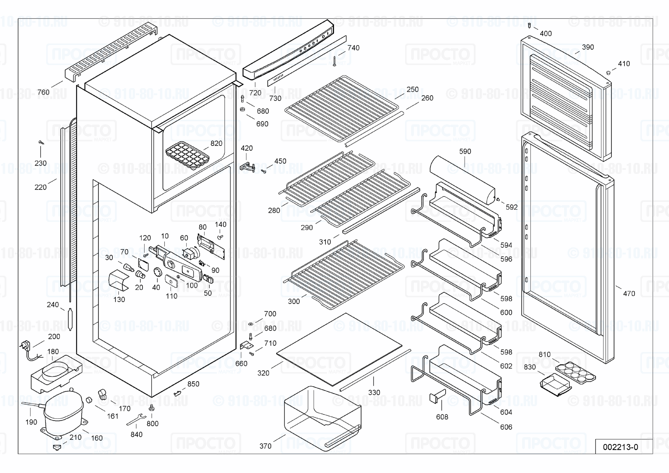 Взрыв-схема запчастей холодильника Liebherr KDes 3122-25C