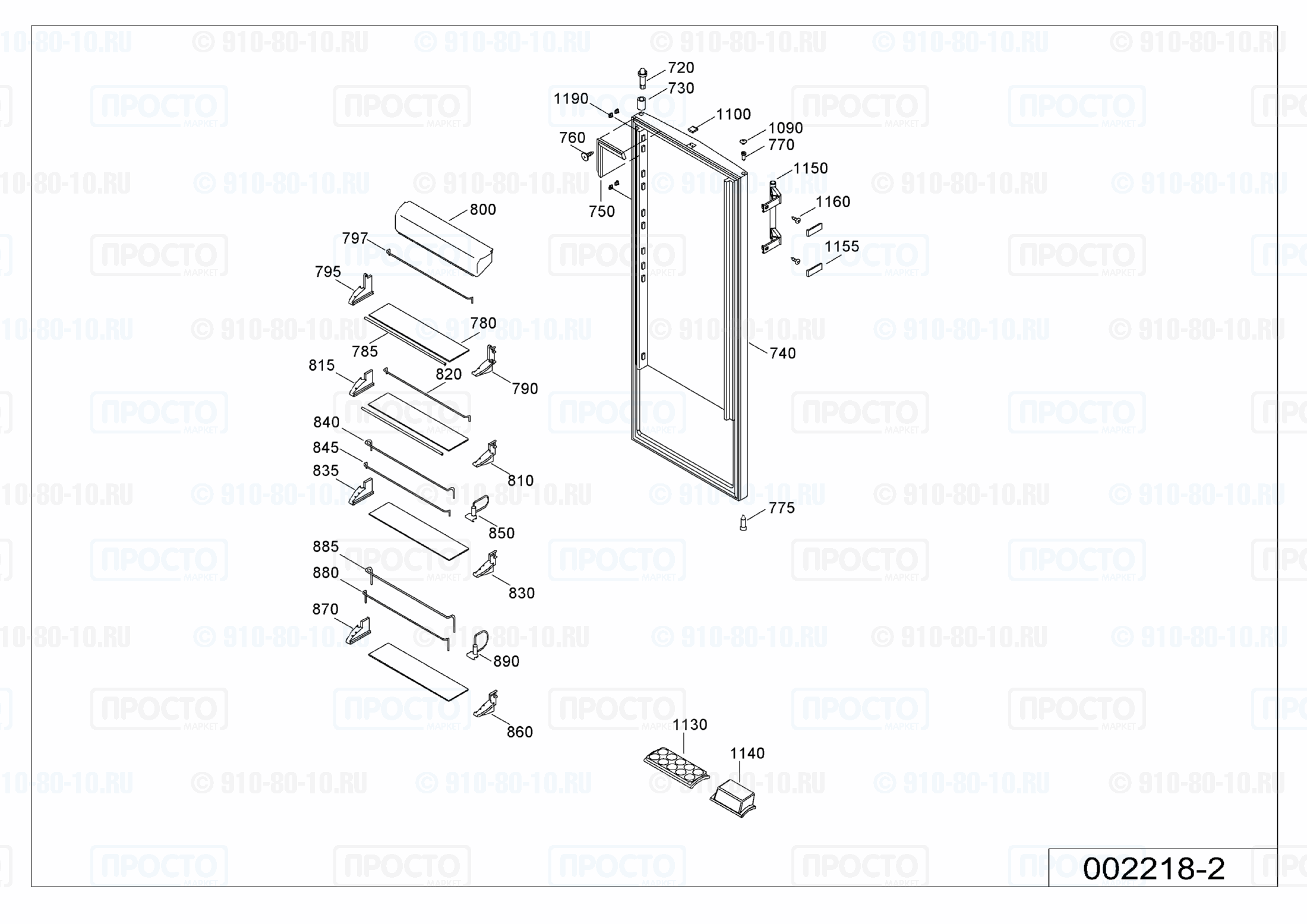 Взрыв-схема холодильника Liebherr KB 4250-21D