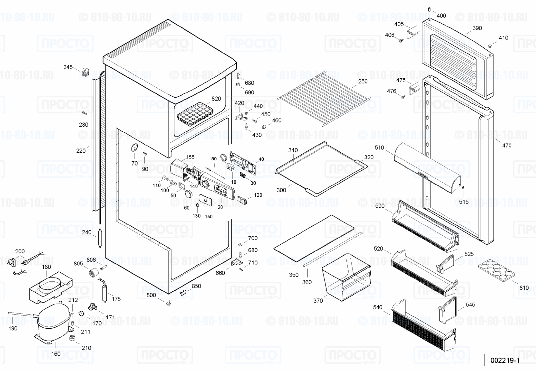 Взрыв-схема холодильника Liebherr CT 2811-20