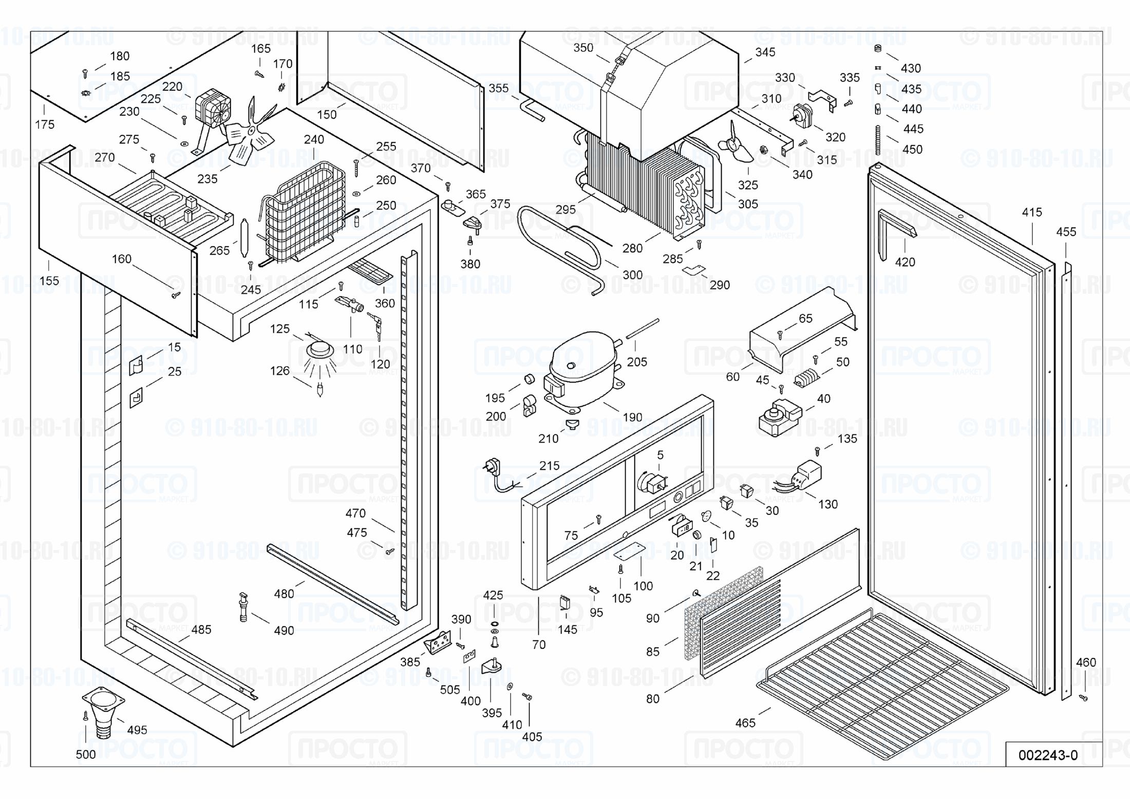 Взрыв-схема запчастей холодильника Liebherr GKS 5520-10I