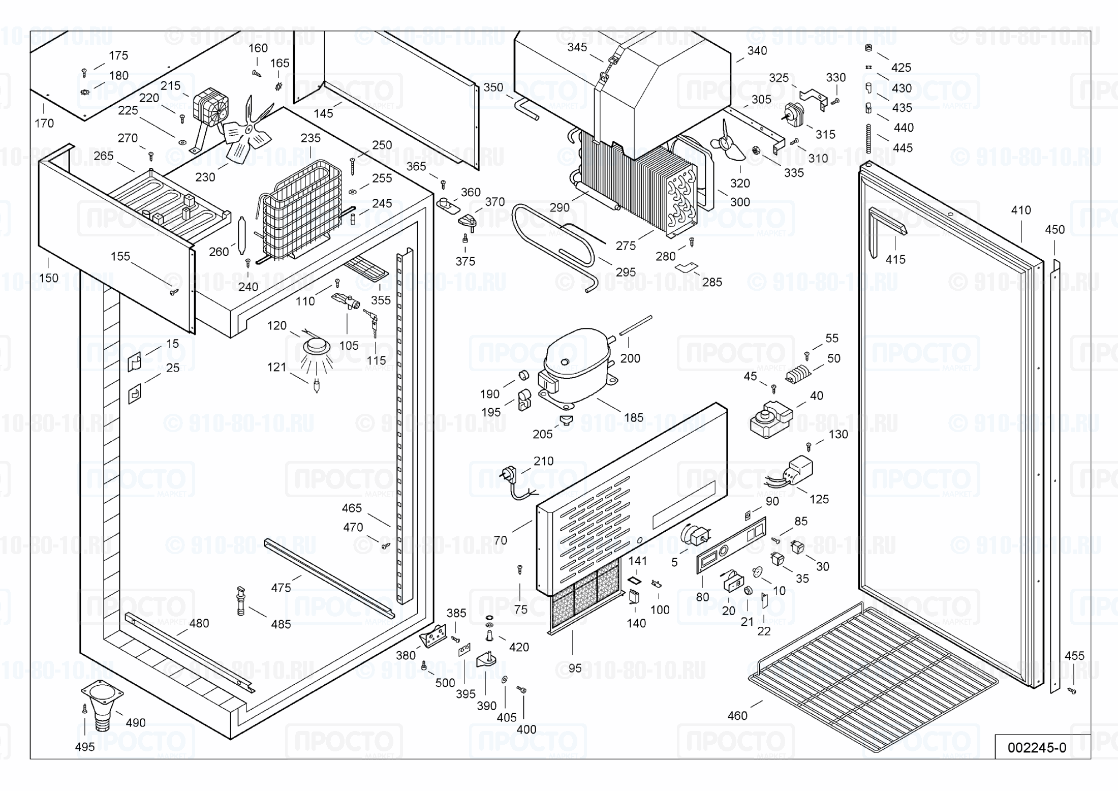 Взрыв-схема запчастей холодильника Liebherr GKS 5570-10I