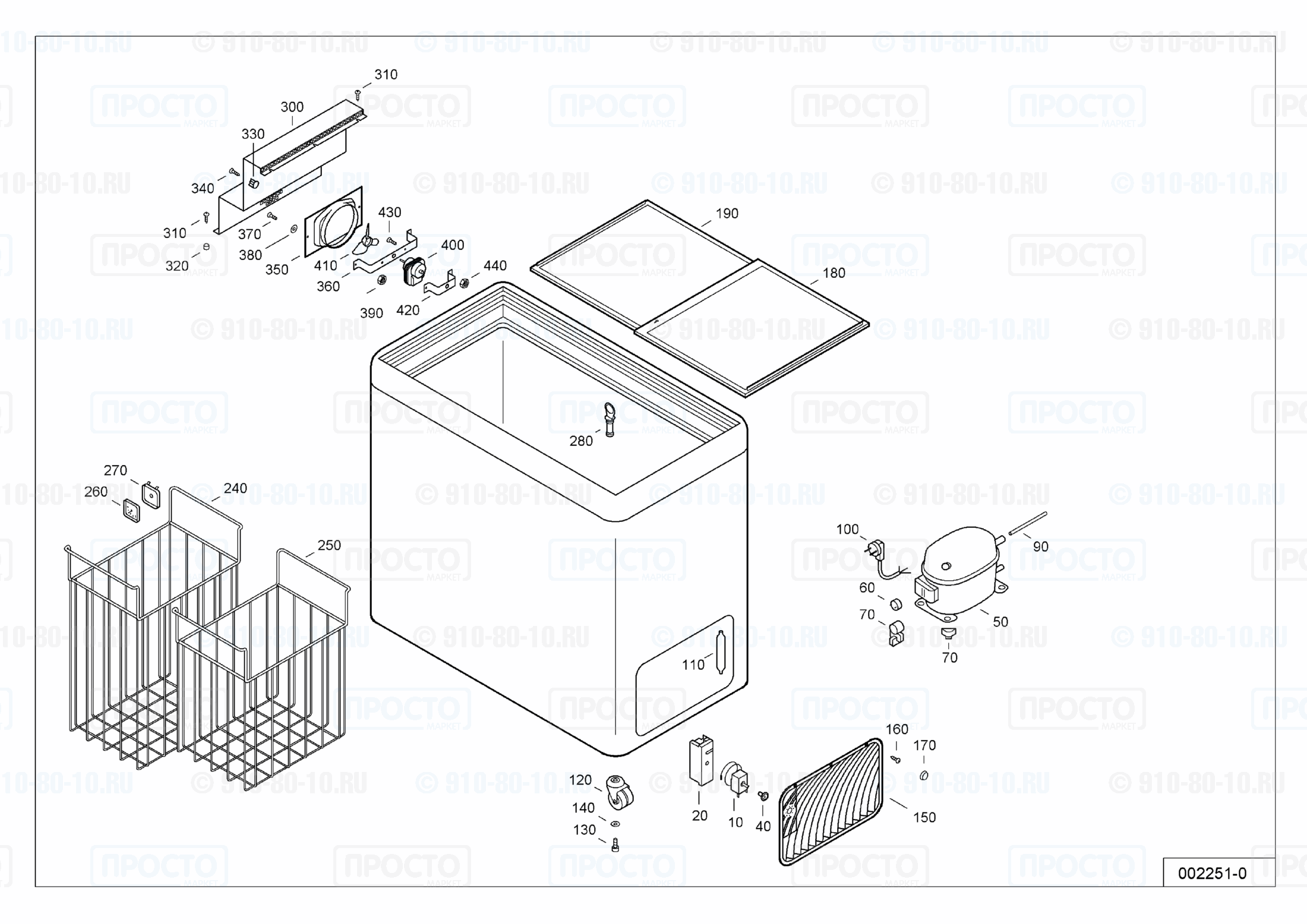 Взрыв-схема запчастей холодильника Liebherr FT 2102-13C
