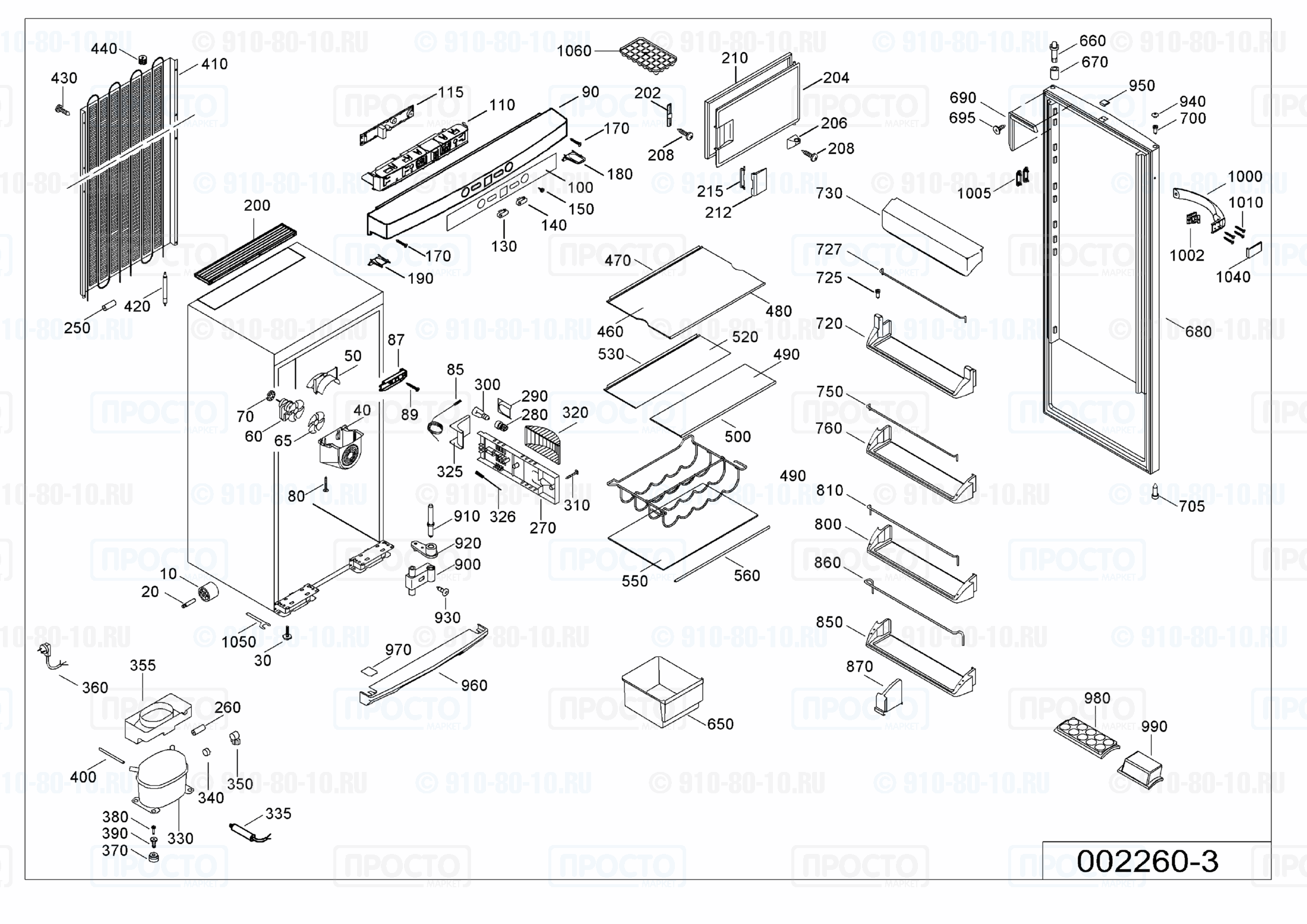 Взрыв-схема запчастей холодильника Liebherr K 3464-21C
