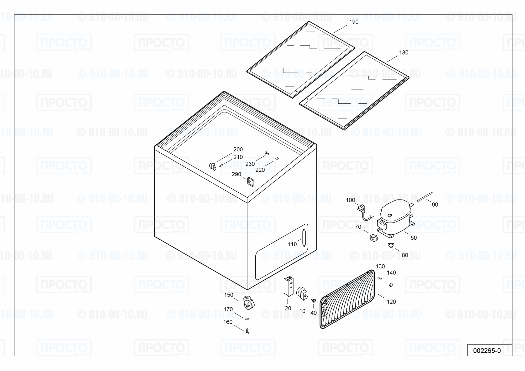 Взрыв-схема запчастей холодильника Liebherr GTI 2402-12A